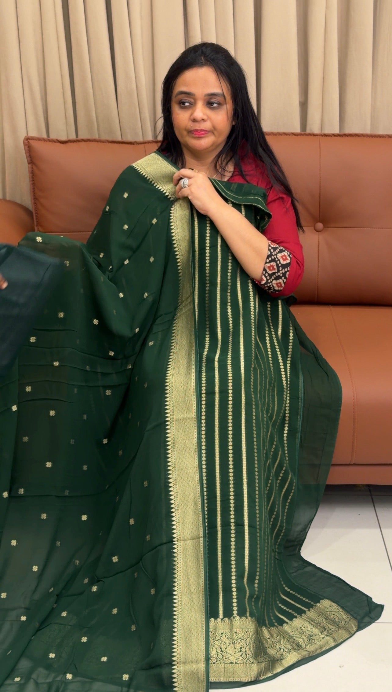 GEORGETTE BANARASI UNSTITCHED SALWAR SUITS - IHA 34971