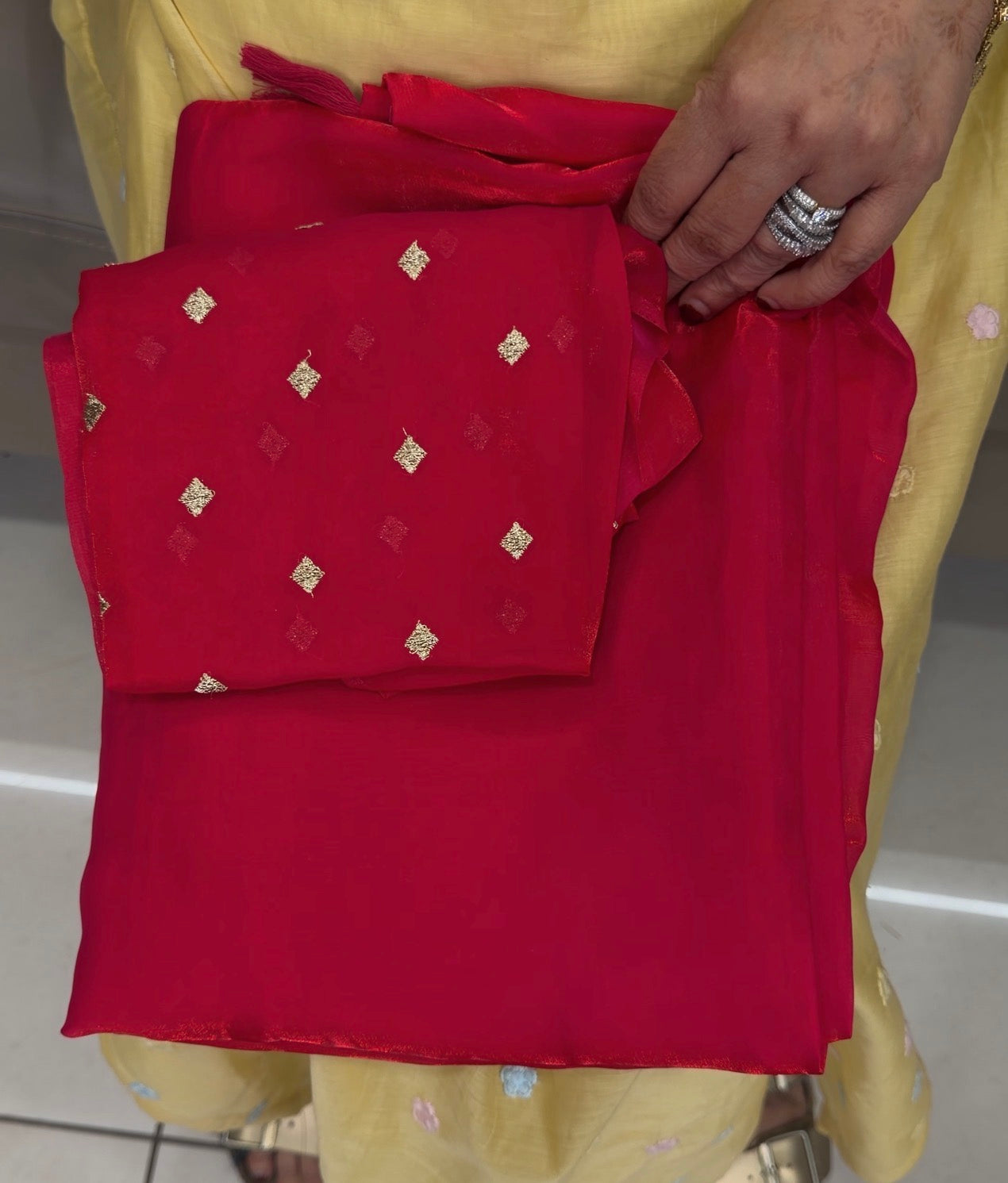 VELVET ORGANZA SAREES - IHA 32788