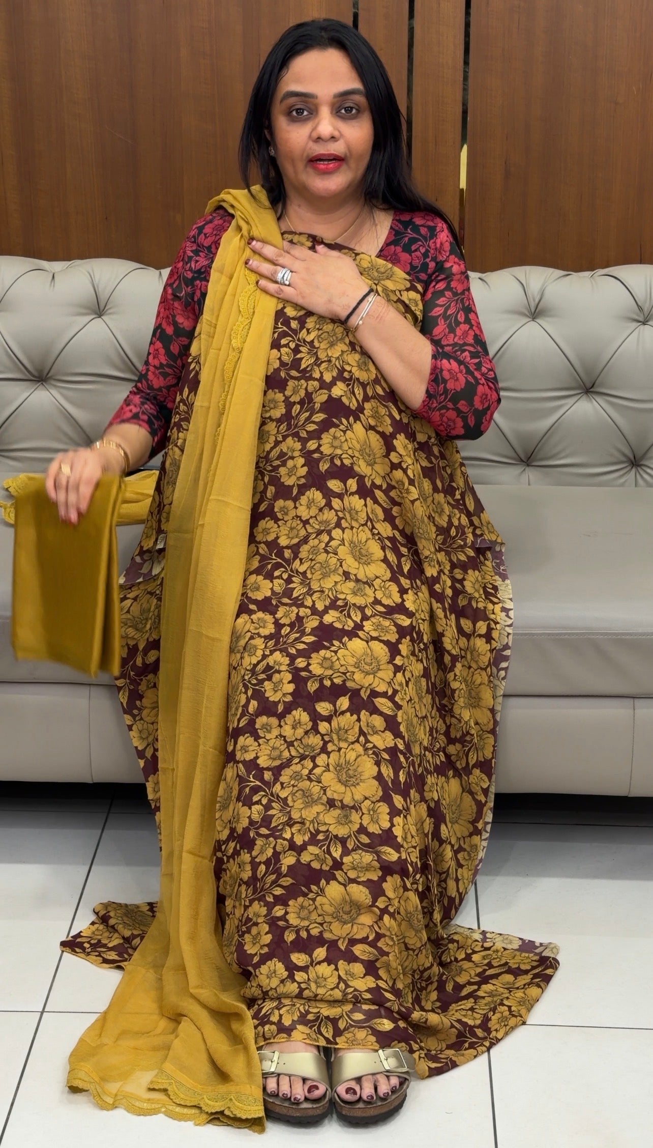 FLORAL PRINTED UNSTITCHED SALWAR SUITS - IHA 33178