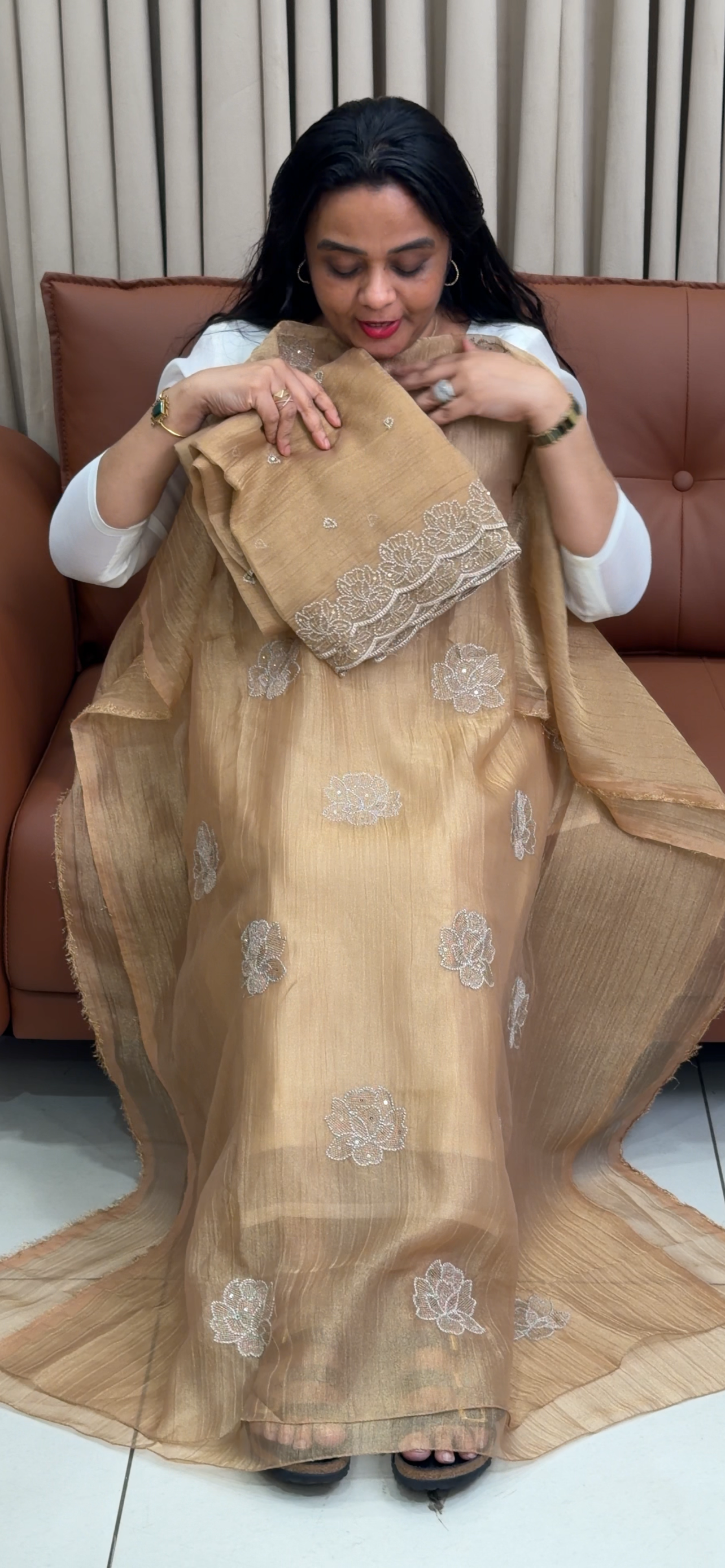 CRUSHED BANARASI UNSTITCHED SALWAR SUITS - IHA 34890