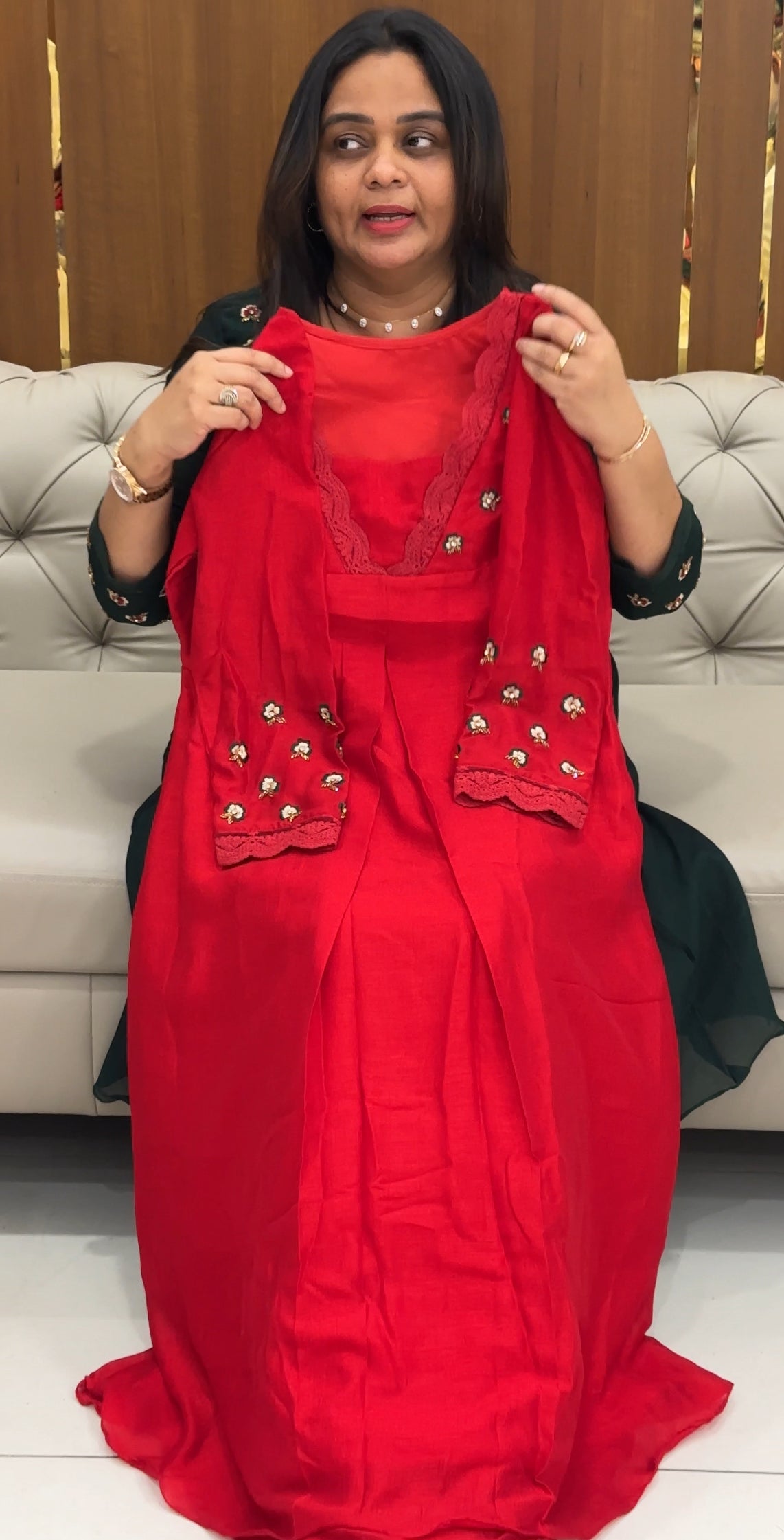 IHA'S IN-HOUSE SEMI RAW SILK TOP AND BOTTOM  - IHA 28265