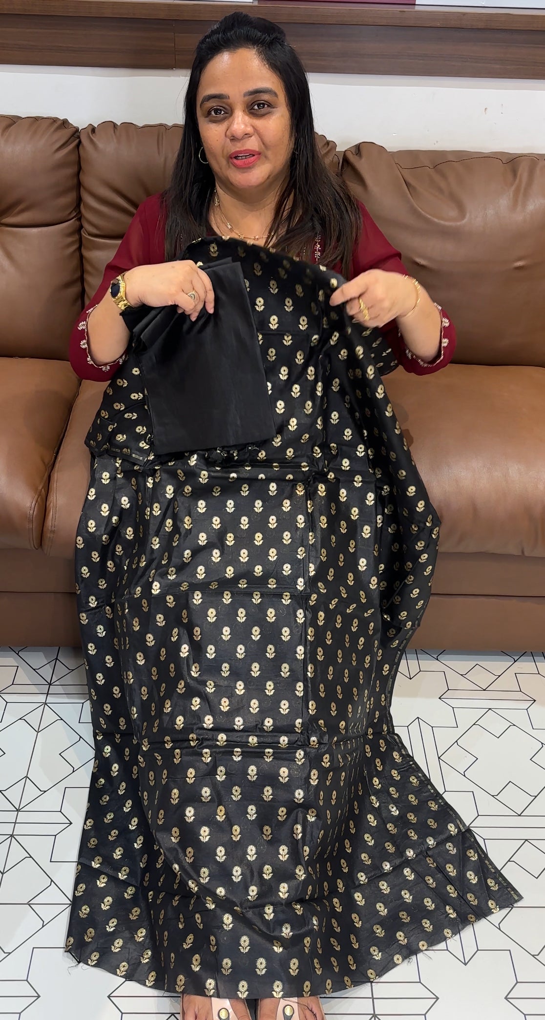 CHANDERI UNSTITCHED SALWAR SUIST - IHA 28047