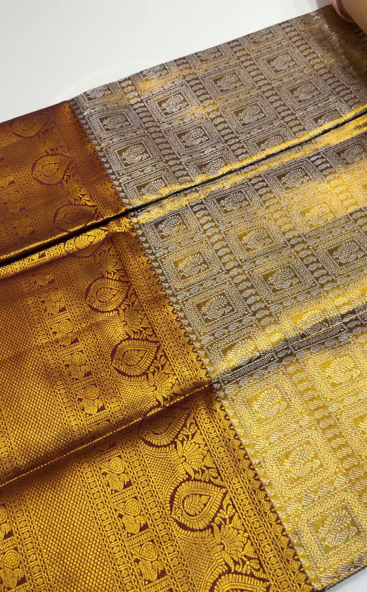 TISSUE KANCHIPURAM SILK SAREES - IHA 32618