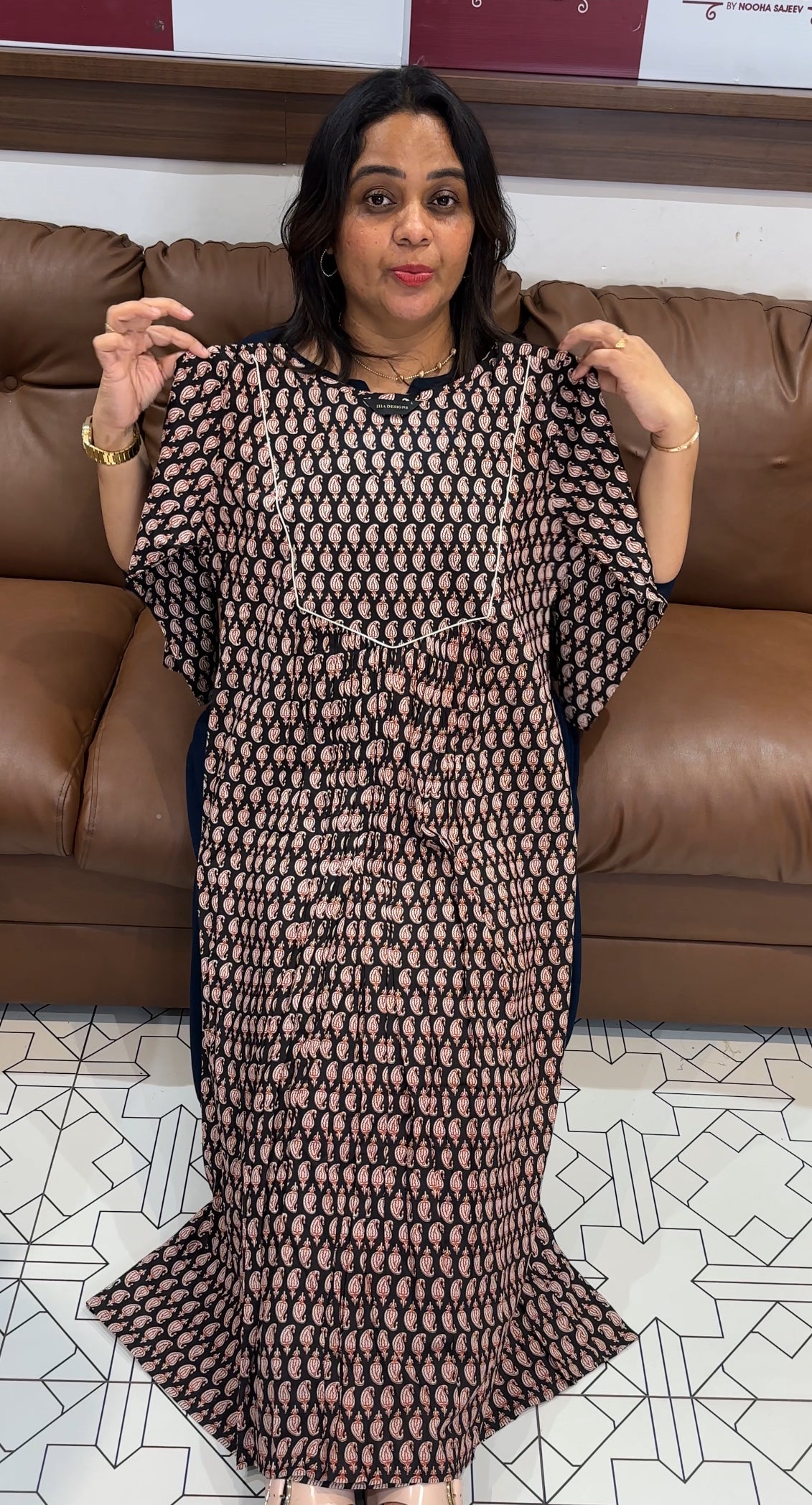 PRINTED LONG A-LINE TOPS -  IHA 28890