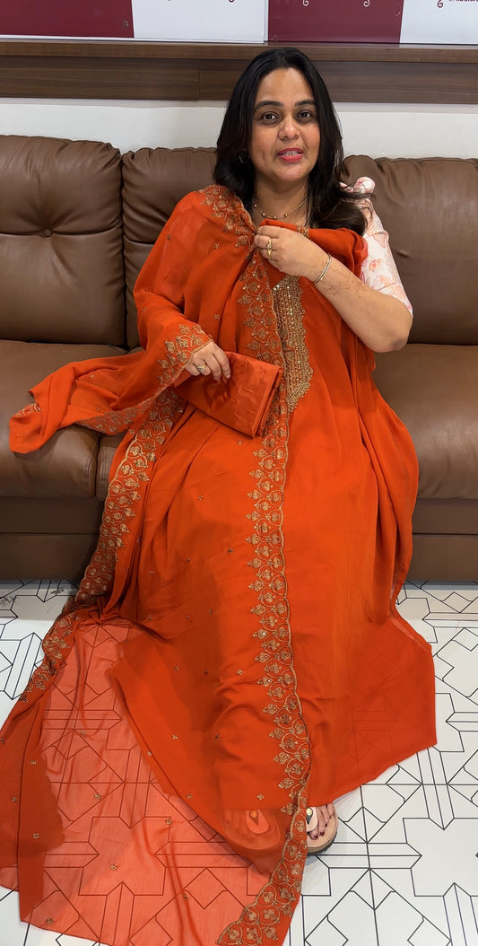 FAUX GEORGETTE UNSTITCHED SALWAR SUITS - IHA 27679