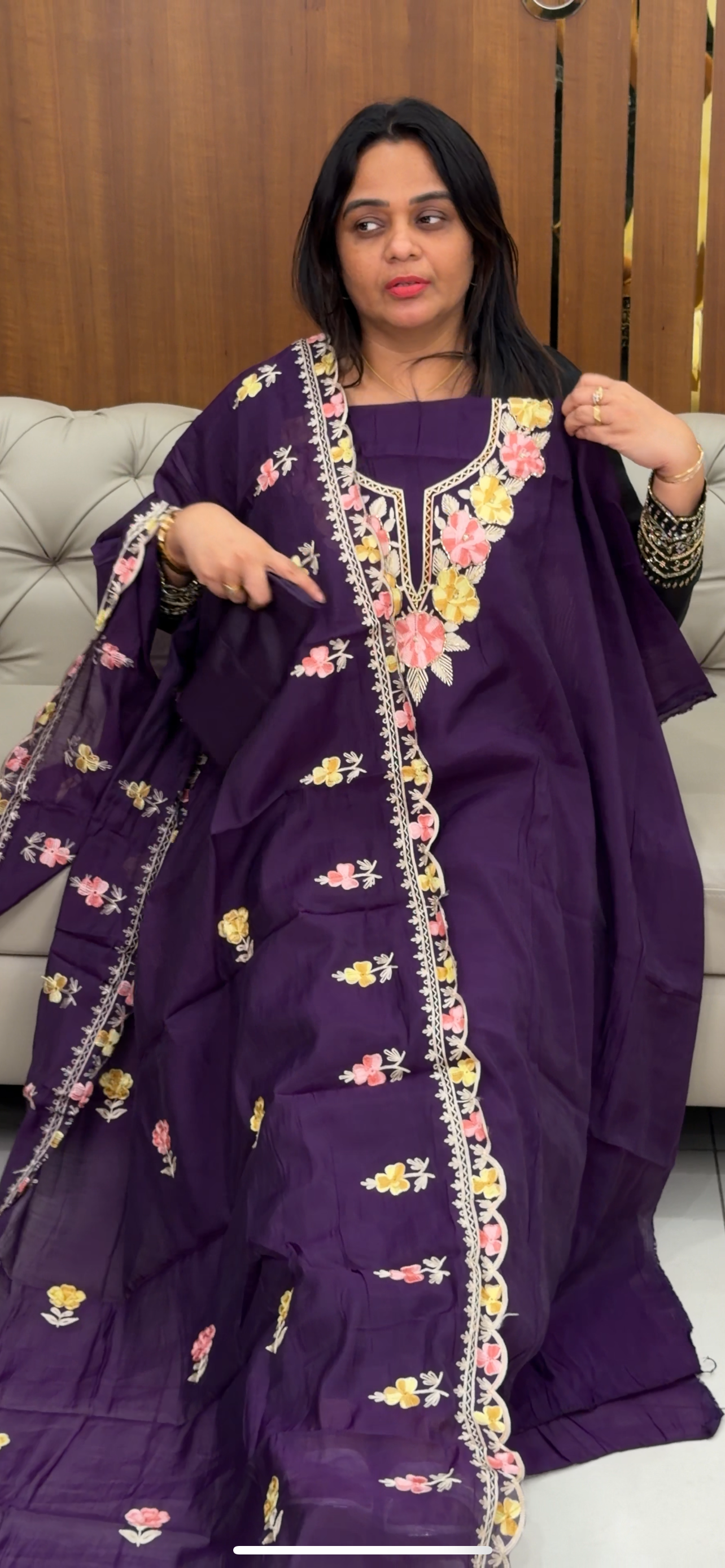 MUL CHANDERI UNSTITCHED SALWAR SUITS - IHA 29082