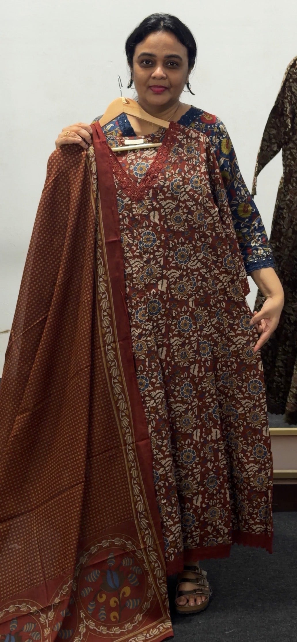 PRINTED ANARKALI TOP AND DUPATTA - IHA 36076