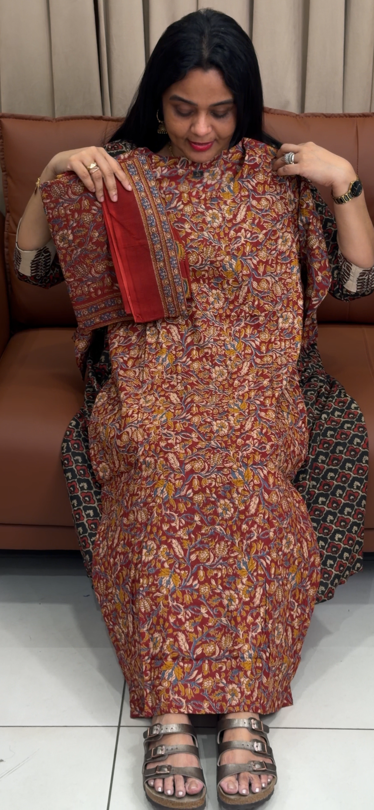PRINTED COTTON TOP, BOTTOM AND DUPATTA - IHA 35742