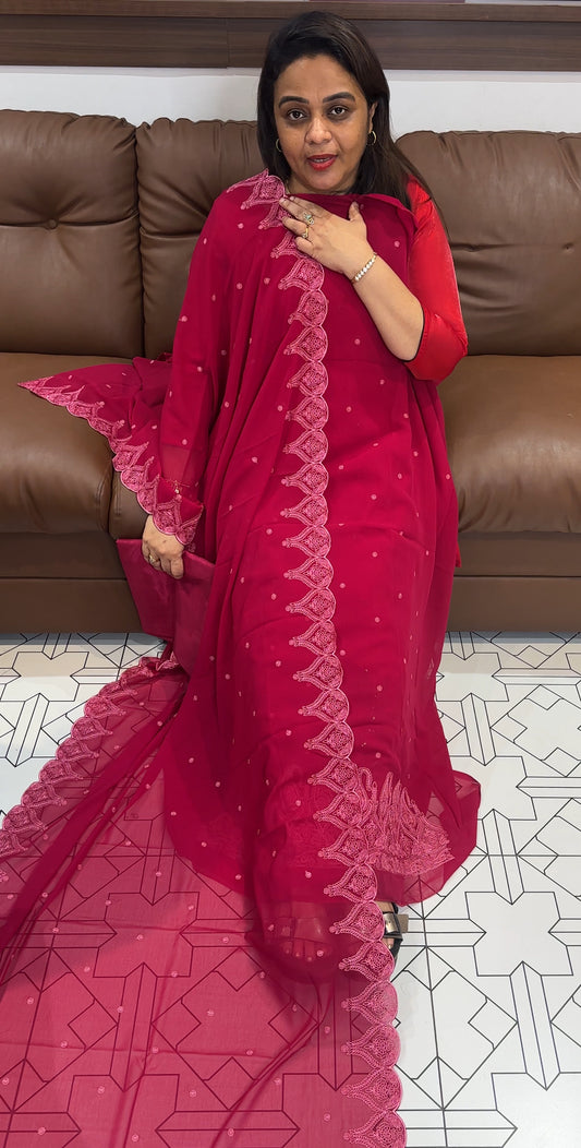 FAUX GEORGETTE UNSTITCHED SALWAR SUITS - IHA 23555