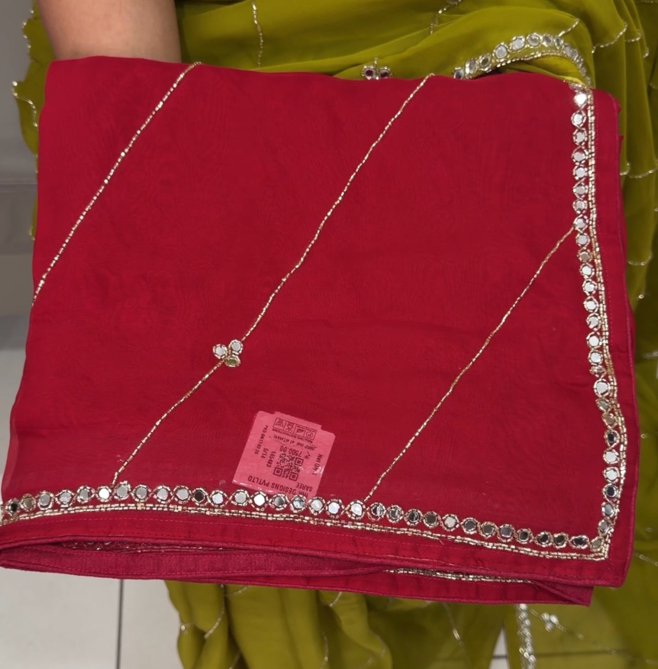 HAND WORKED ORGANZA SAREES - IHA 30810