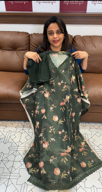 PRINTED TISSUE UNSTITCHED SALWAR SUITS - IHA 25172