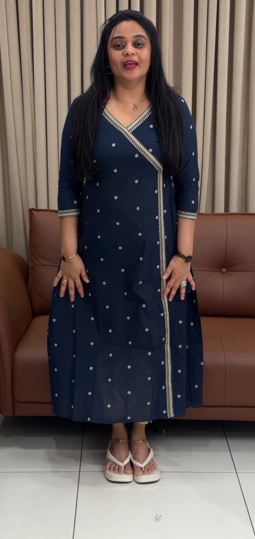 IHA'S IN-HOUSE COTTON JAMDANI ALINE TOPS - IHA 34825