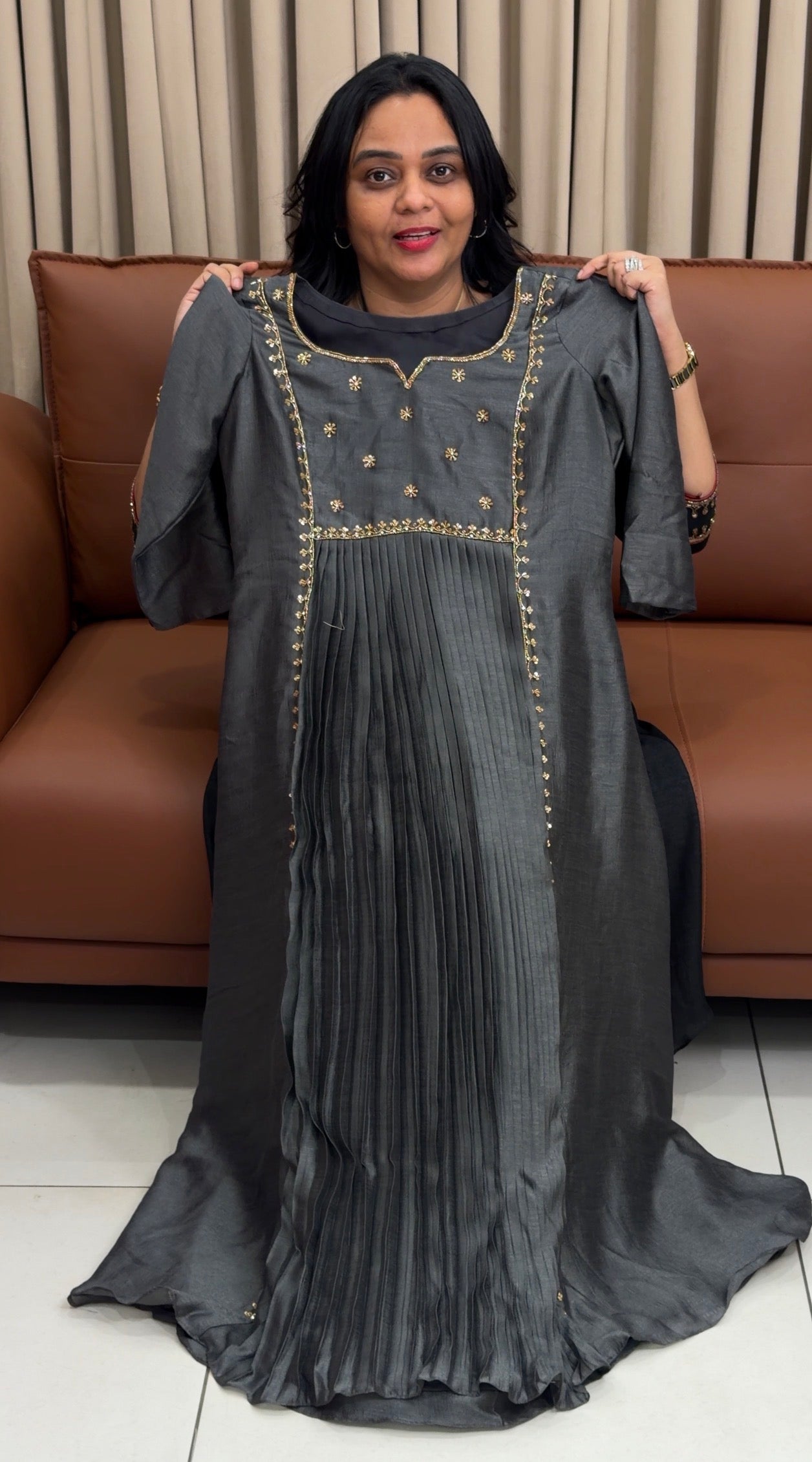 IHA'S IN-HOUSE SEMI RAW SILK ALINE TOPS - IHA 35032