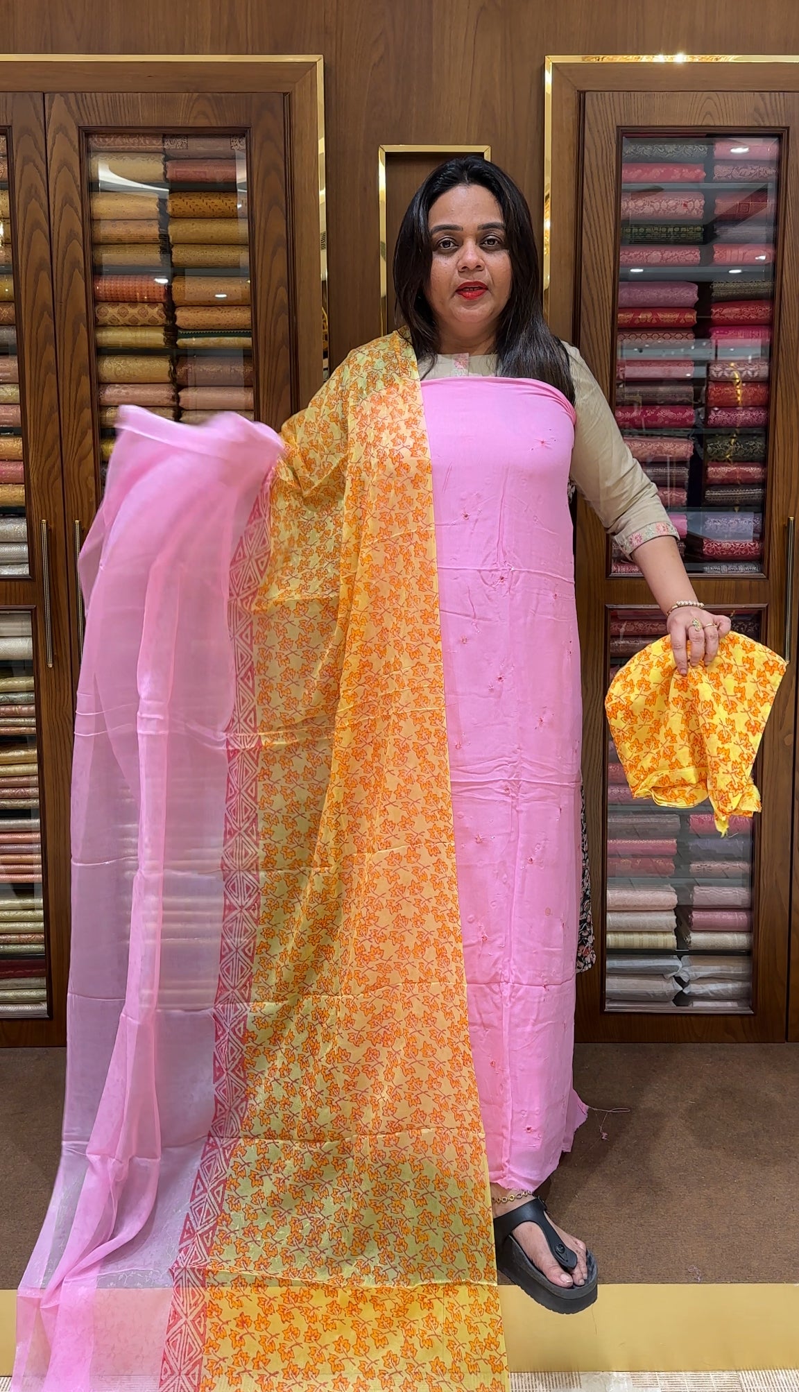 VISCOSE GEORGETTE UNSTITCHED SALWAR SUITS - IHA 23365