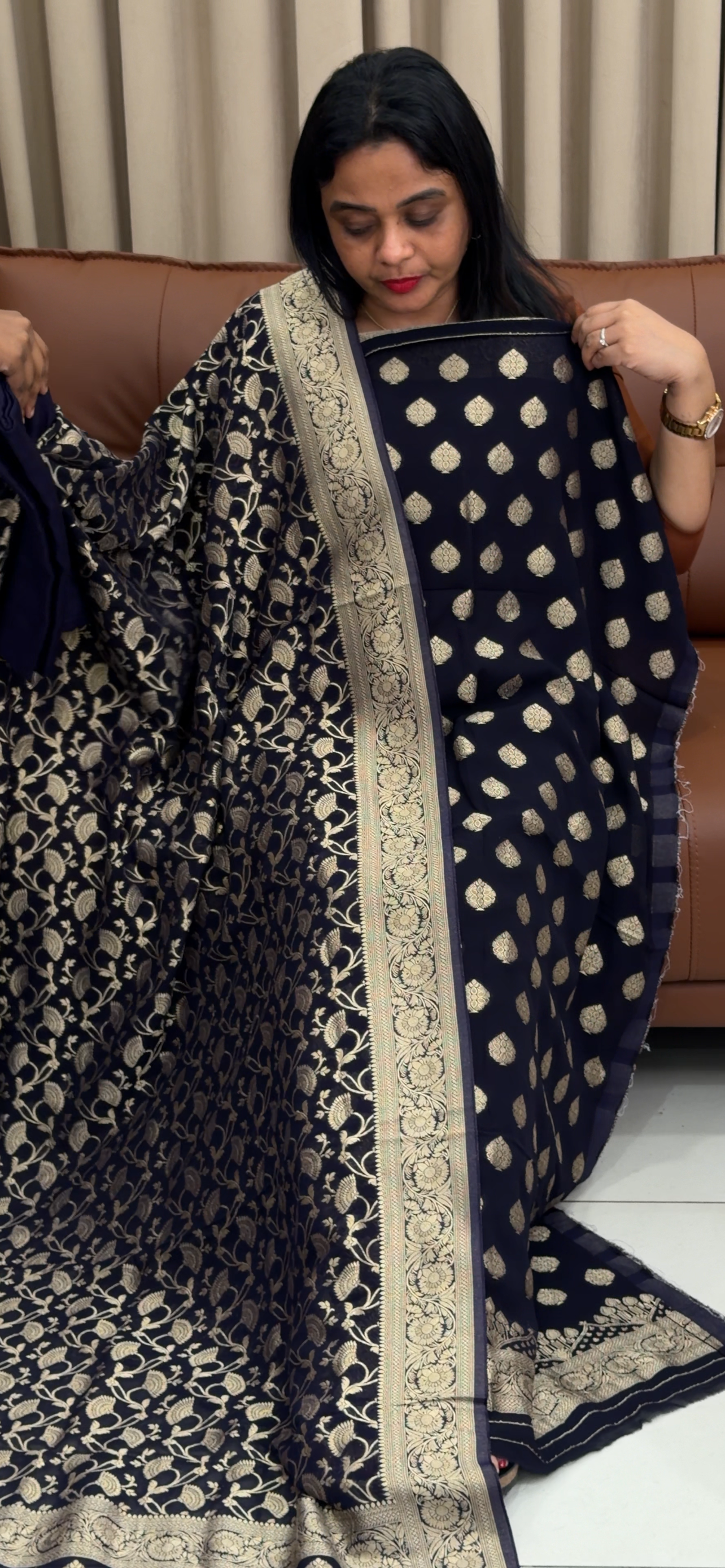 VISCOSE GEORGETTE BANARASI UNSTITCHED SALWAR SUITS - IHA 34261