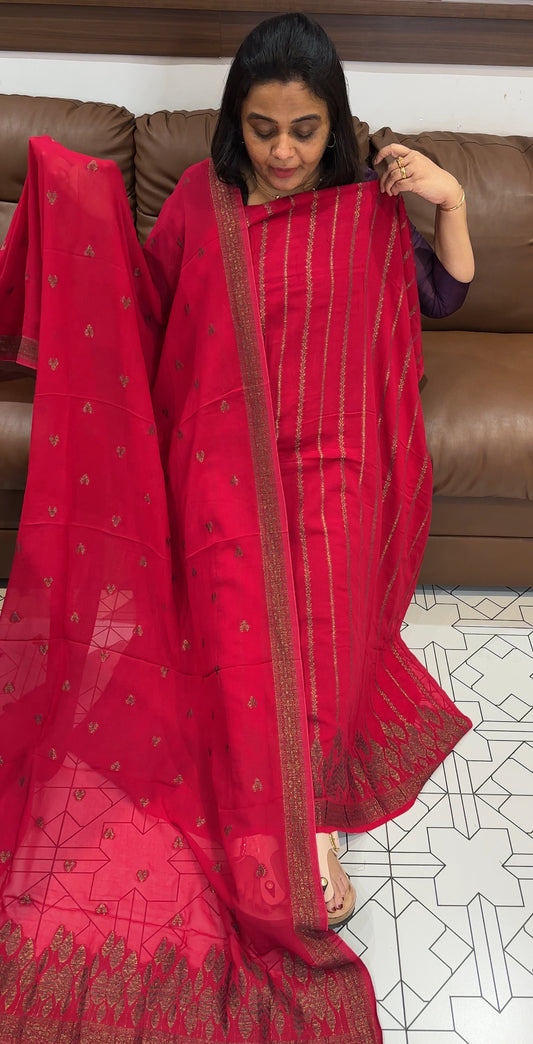 VISCOSE GEORGETTE UNSTITCHED SALWAR SUITS - IHA 28004