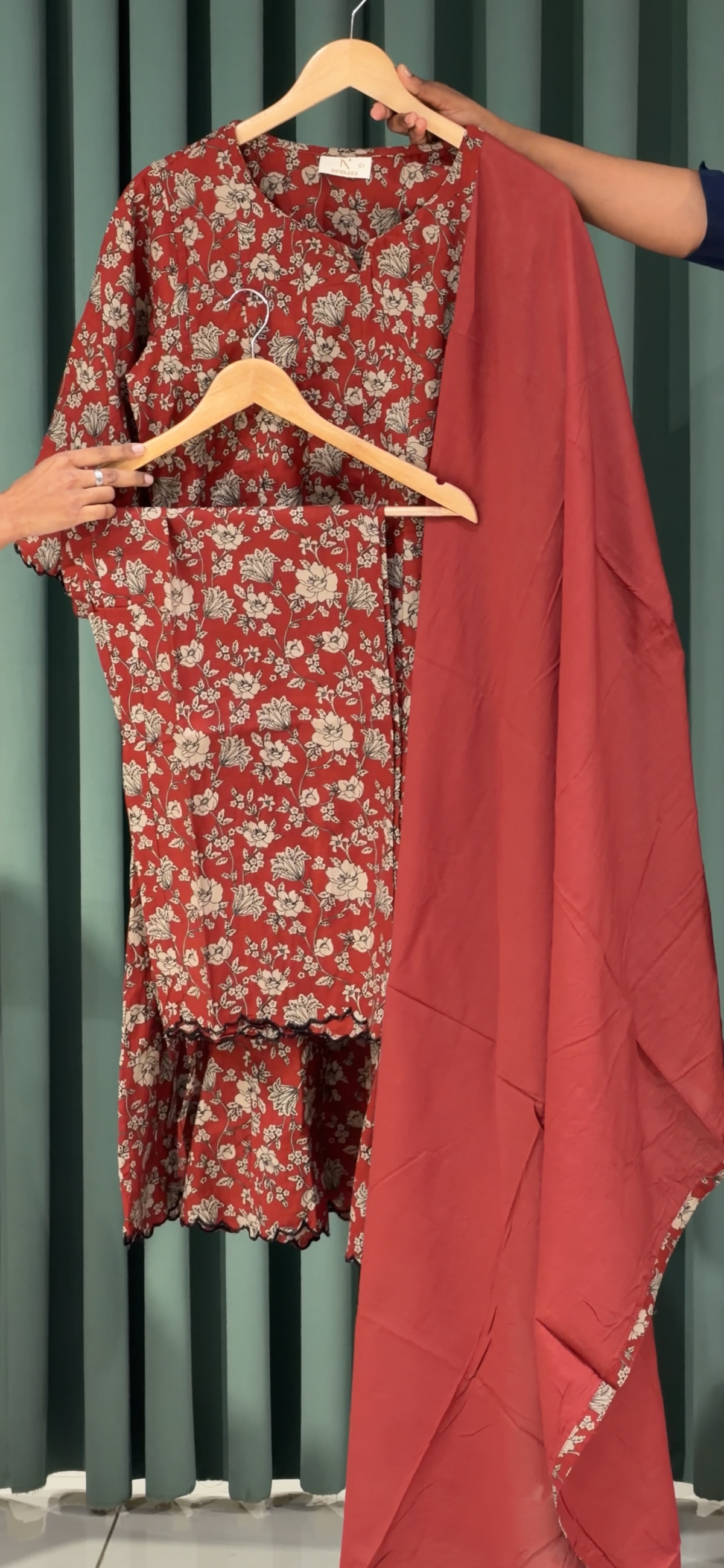READY TO WEAR PRINTED TOP , BOTTOM AND DUPATTA - IHA 35987