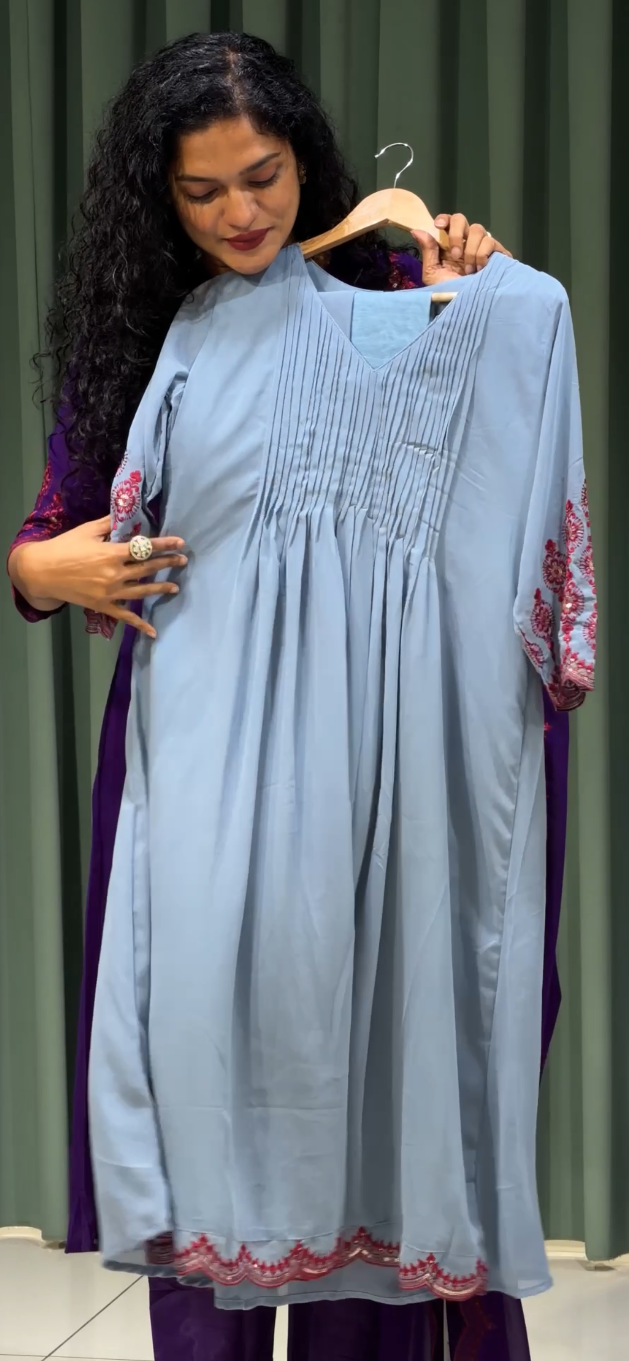 GEORGETTE TOP, BOTTOM AND DUPATTA - IHA 33713