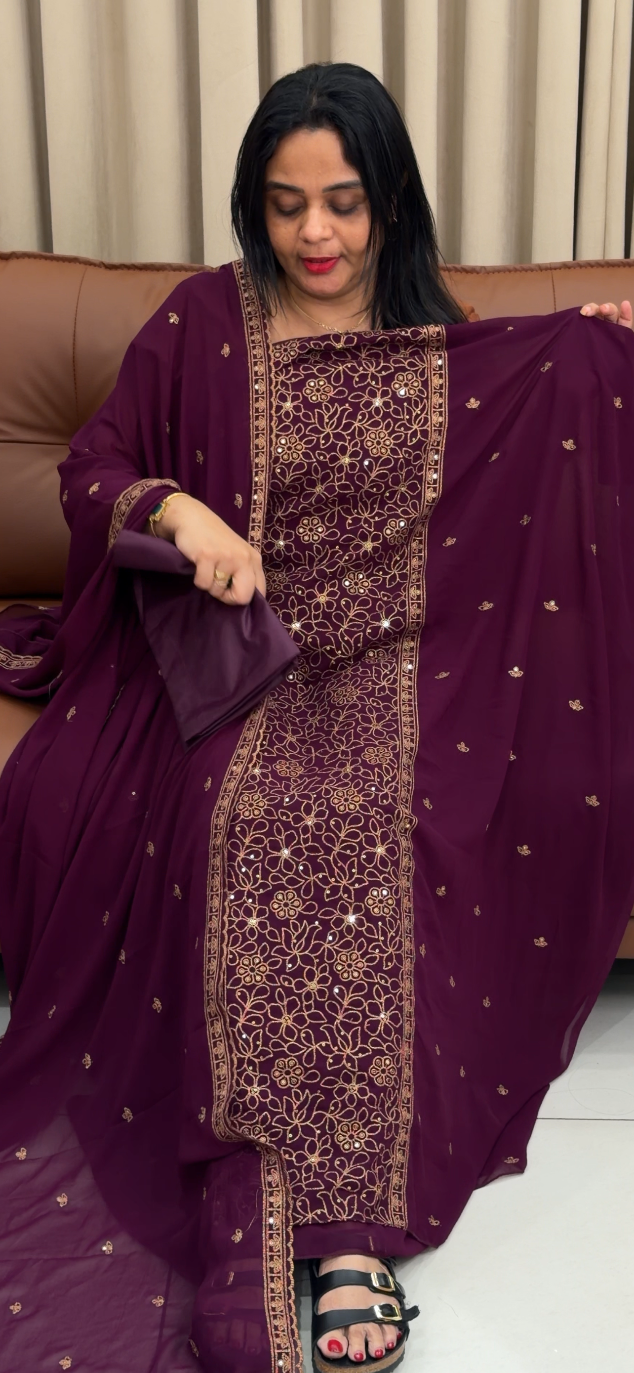 FAUX GEORGETTE UNSTITCHED SALWAR SUITS - IHA 34282