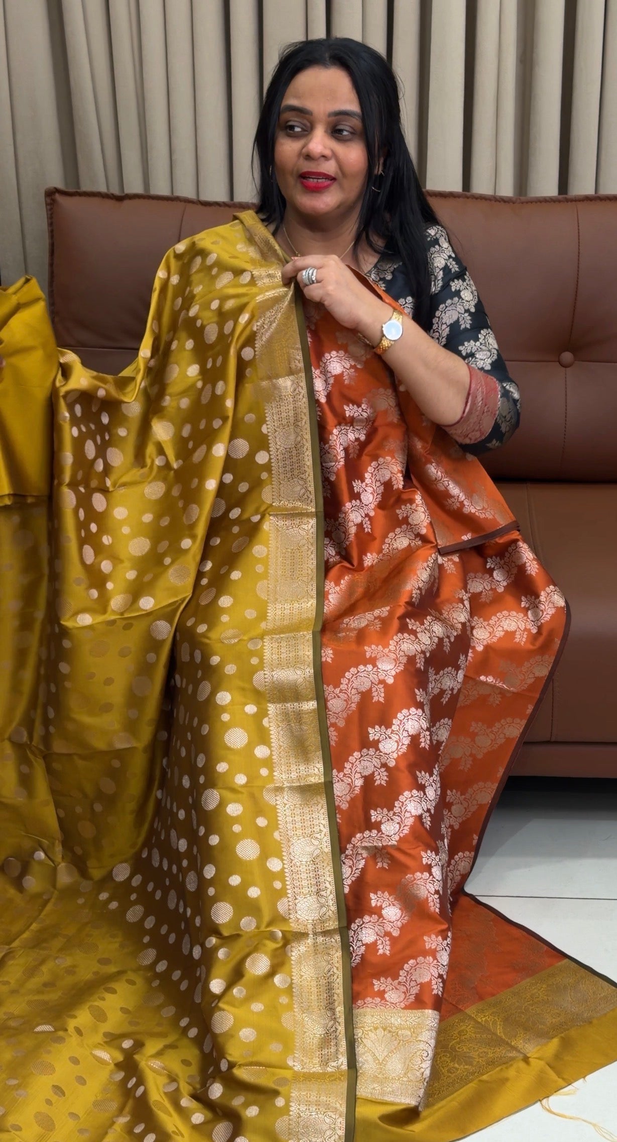 SEMI BANARASI UNSTITCHED SALWAR SUITS - IHA 34672