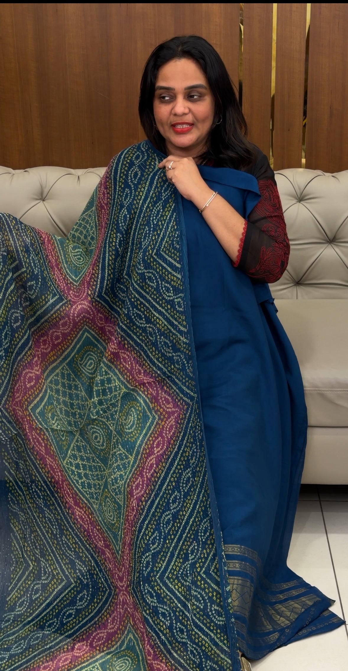 MUL CHANDERI UNSTITCHED SALWAR SUITS - IHA 30926