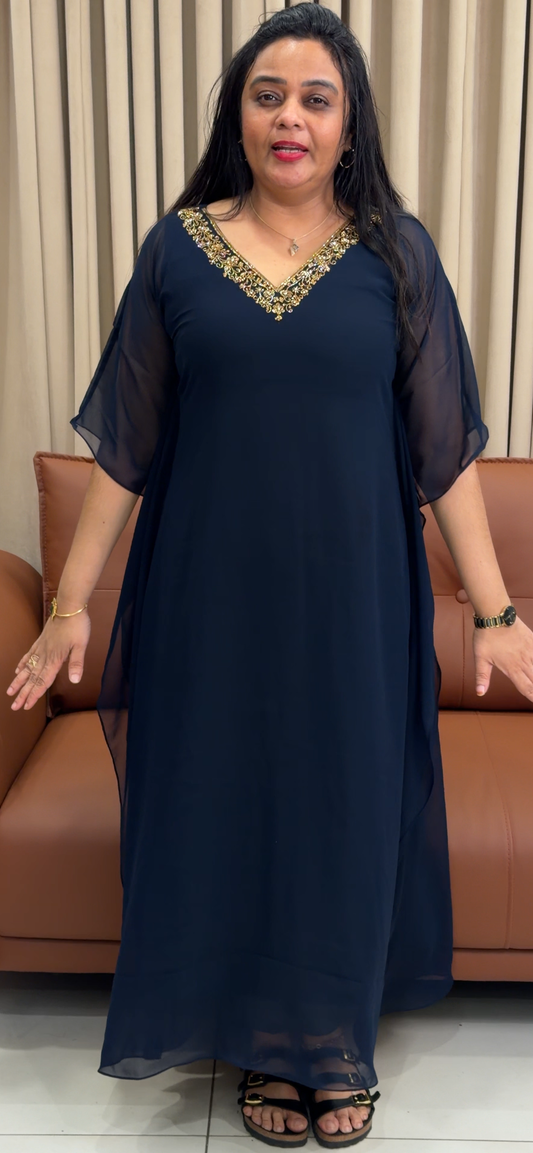IHA'S IN-HOUSE FAUX GEORGETTE KAFTAN TOPS - IHA 34904