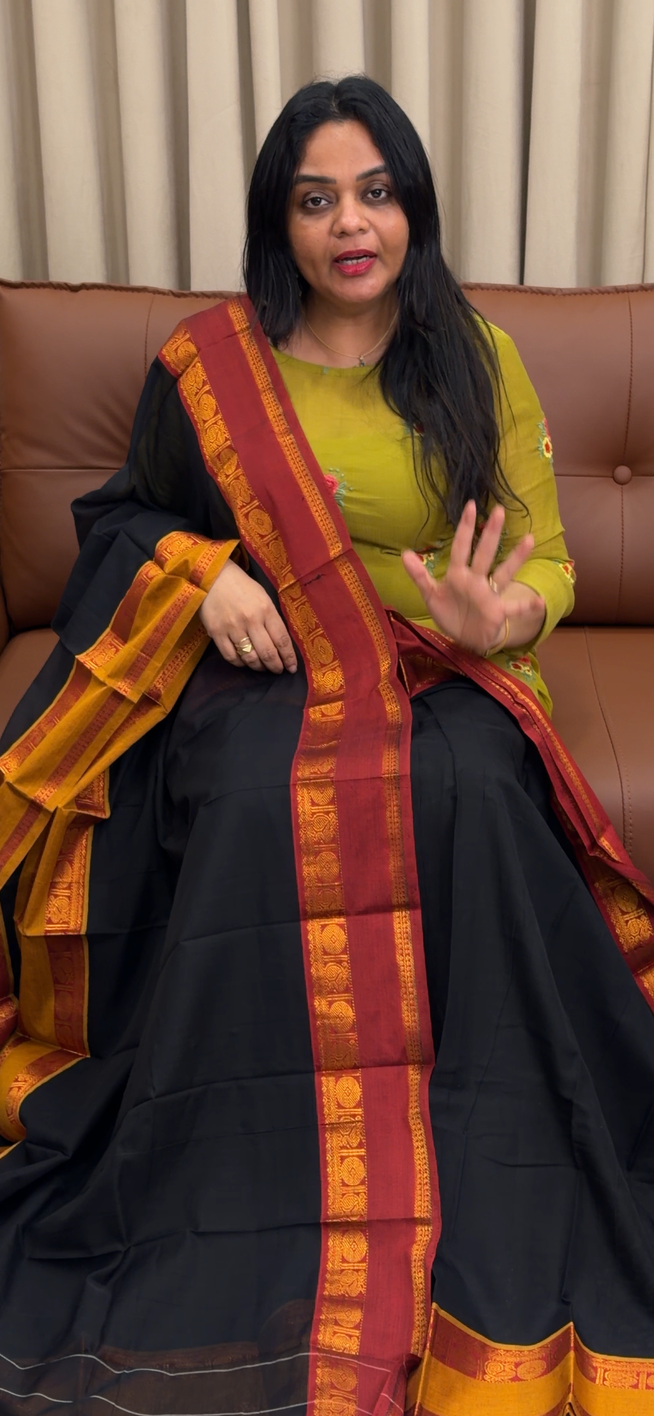 HANDLOOM UNSTITCHED DHAVANI SETS - IHA 33626