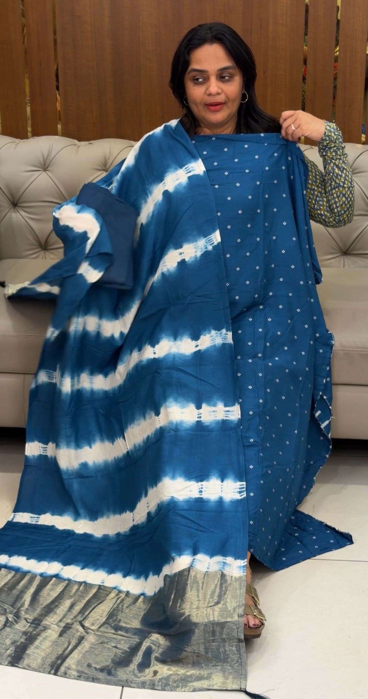 MUL CHANDERI UNSTITCHED SALWAR SUITS - IHA 30546