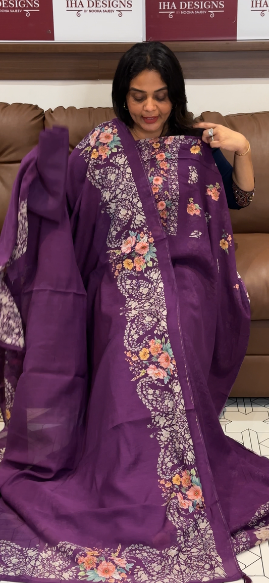 PRINTED UNSTITCHED SALWAR SUITS - IHA 31365