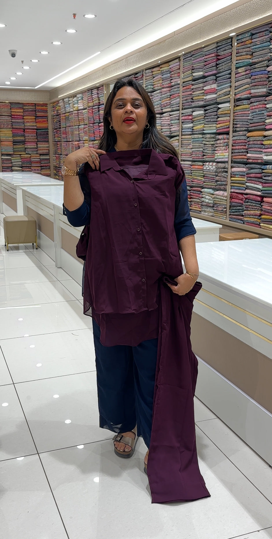 IHA'S IN-HOUSE GEORGETTE CO-ORDS SETS - IHA 33320