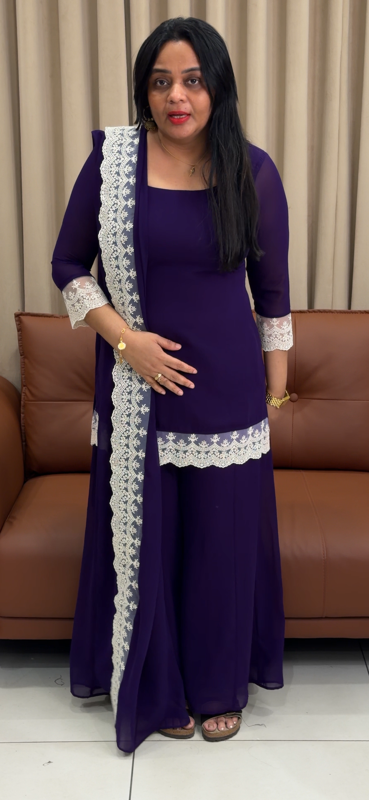 IHA'S IN-HOUSE SHORT TOP , BOTTOM AND DUPATTA - IHA 35784