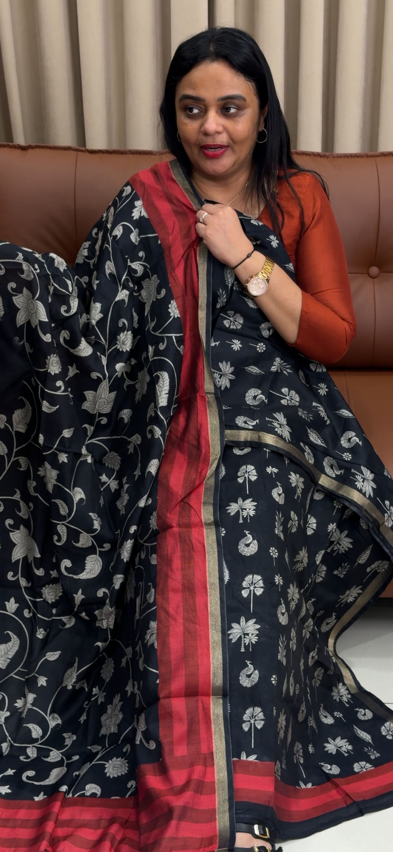 MAHESWARI SILK PRINTED UNSTITCHED SALWAR SUITS - IHA 34322