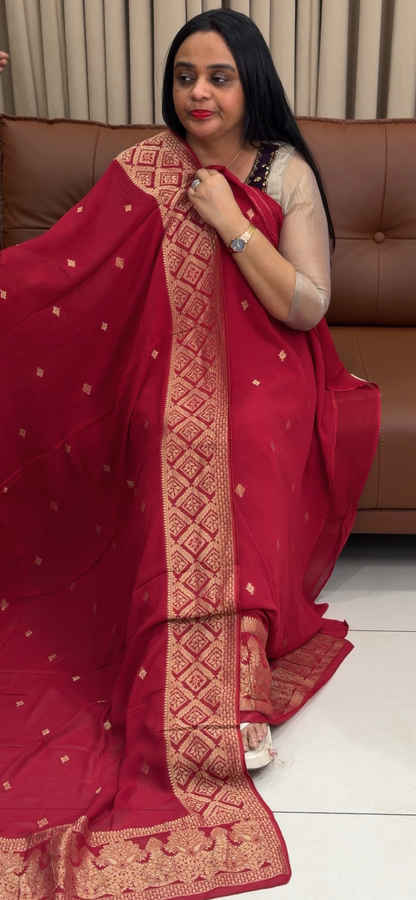 VISCOSE GEORGETTE UNSTITCHED SALWAR SUITS - IHA 34751
