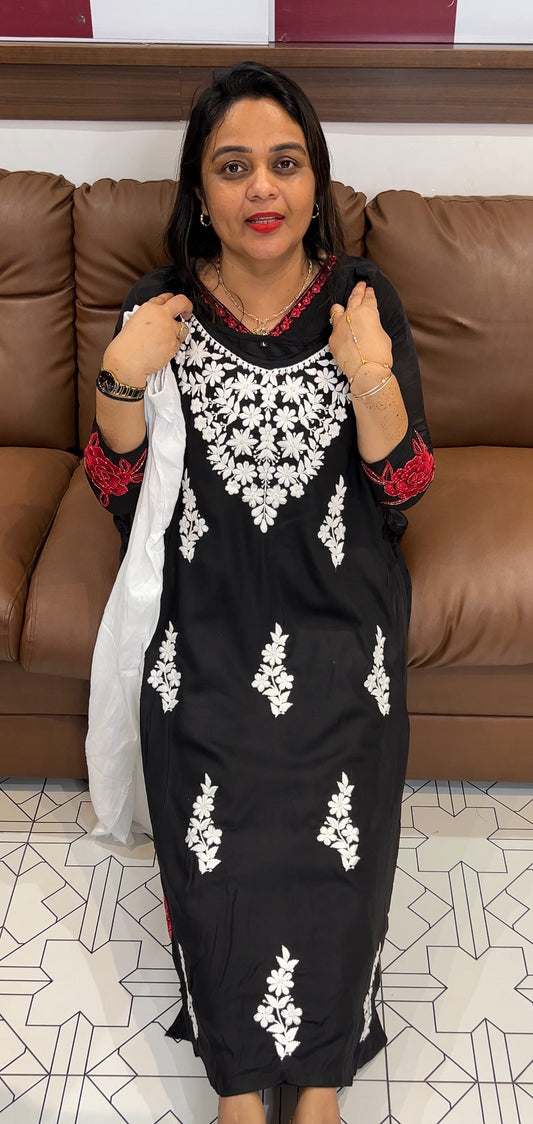 CHIKANKARI TOP AND BOTTOM - IHA 24011