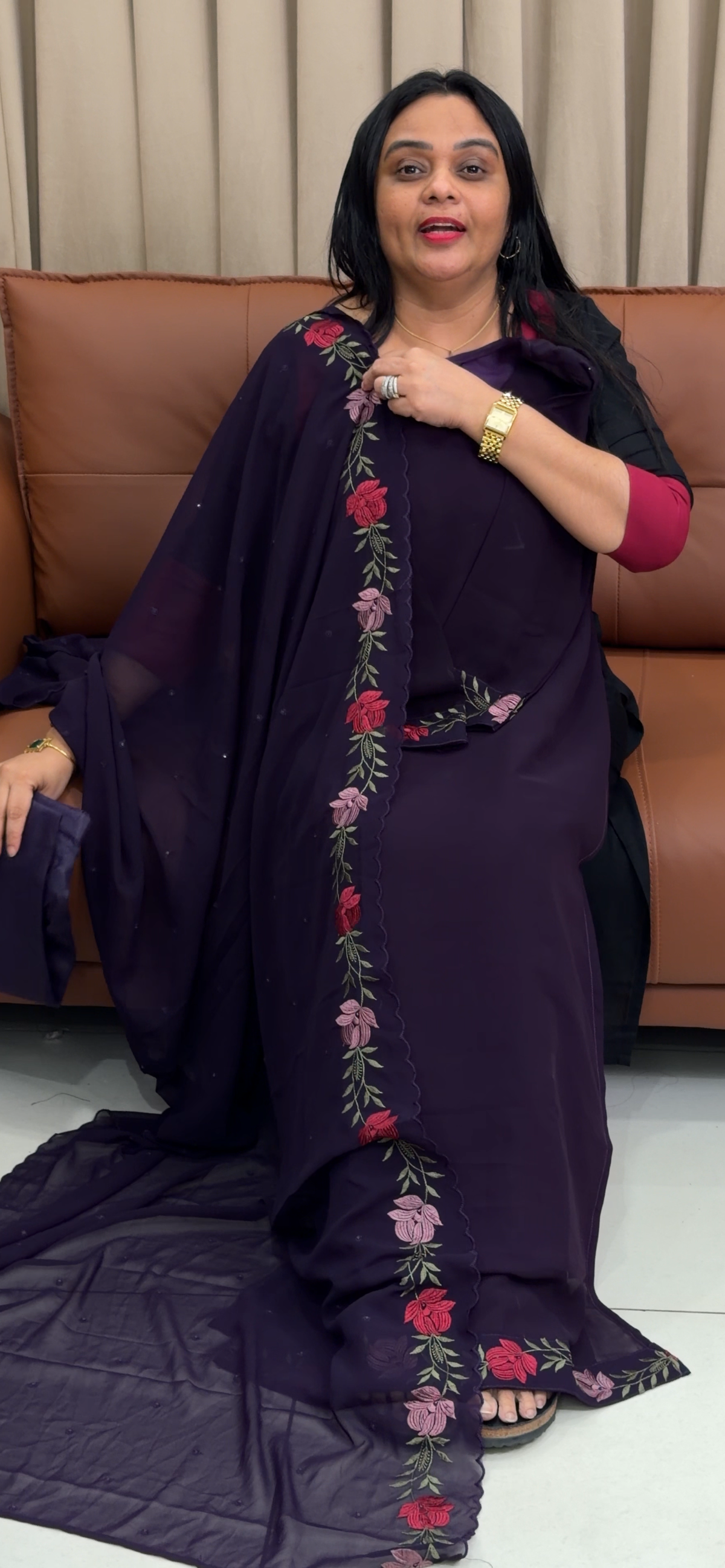 GEORGETTE TOP, BOTTOM AND DUPATTA - IHA 35339