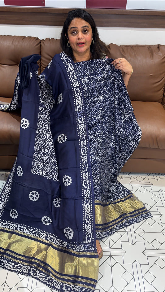 SEMI MODAL UNSTTCHED SALWAR SUITS - IHA 26493