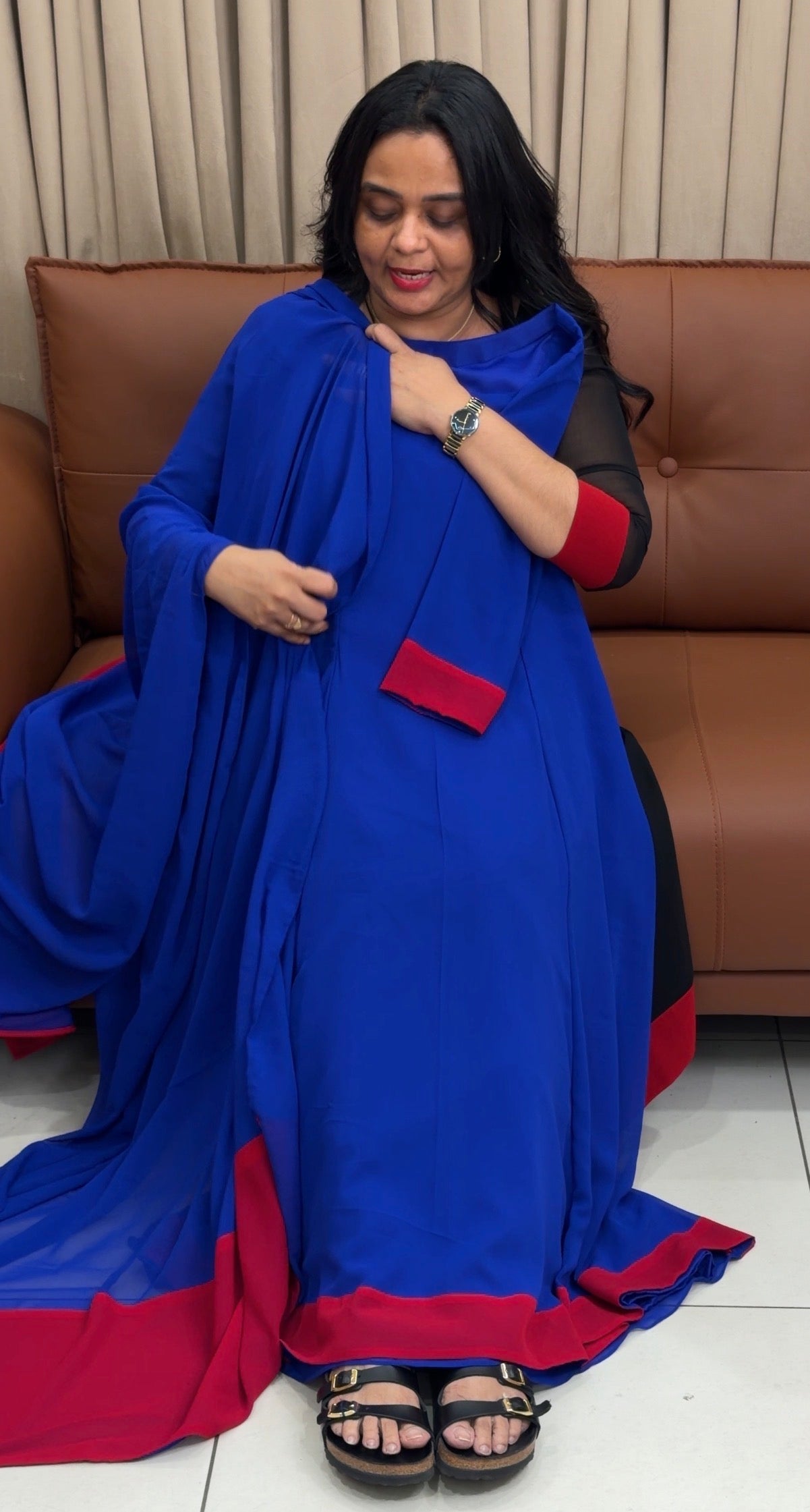 IHA'S IN-HOUSE GEORGETTE SLITTED TOP AND DUPATTA - IHA 35029