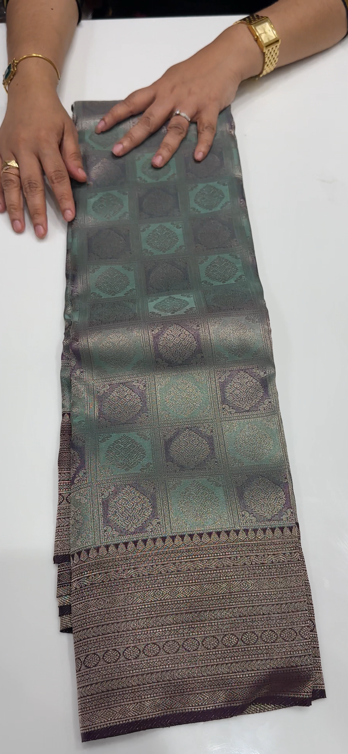 SEMI BROCADE SAREES - IHA 35615