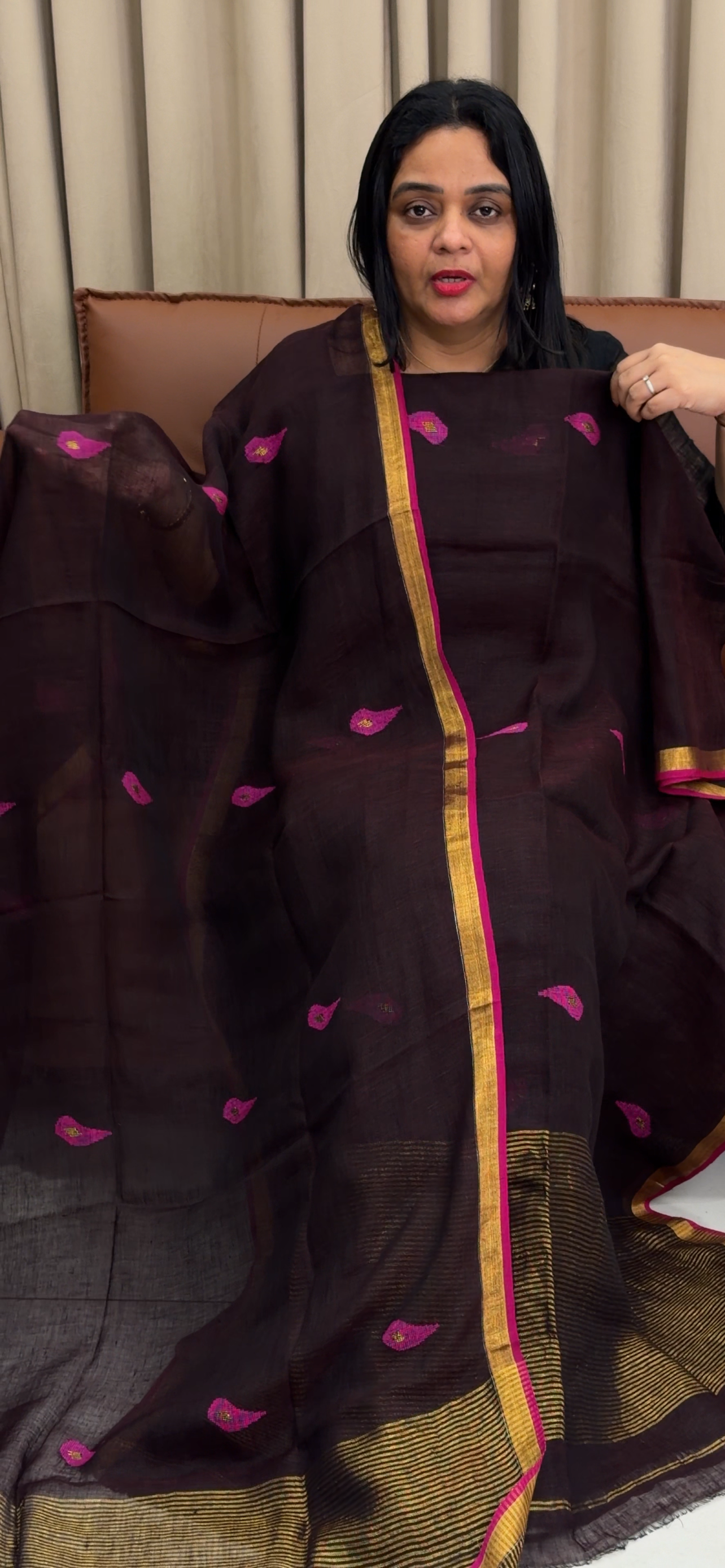 JAMDANI UNSTITCHED SALWAR SUITS  - IHA 34000