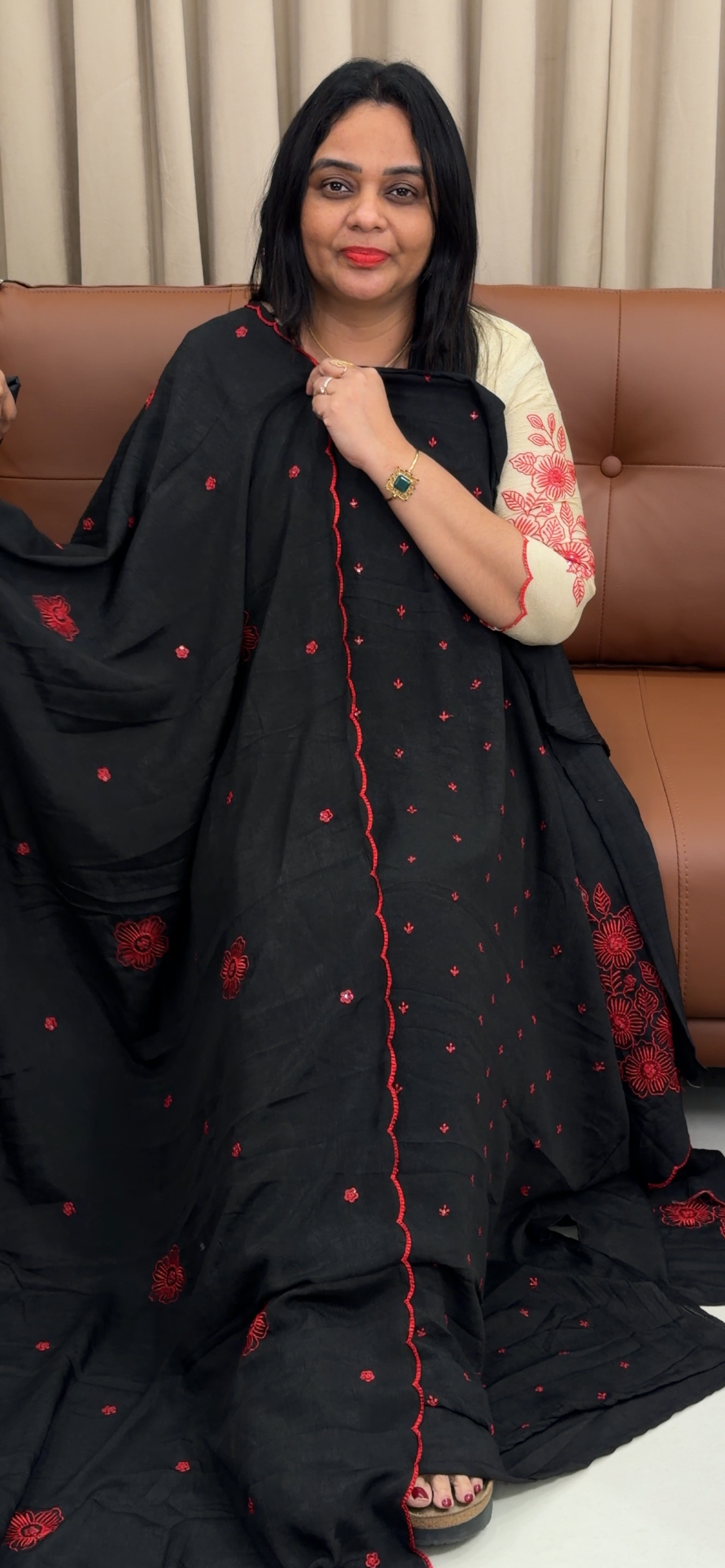 MUL CRUSHED UNSTITCHED SALWAR SUITS - IHA 33405