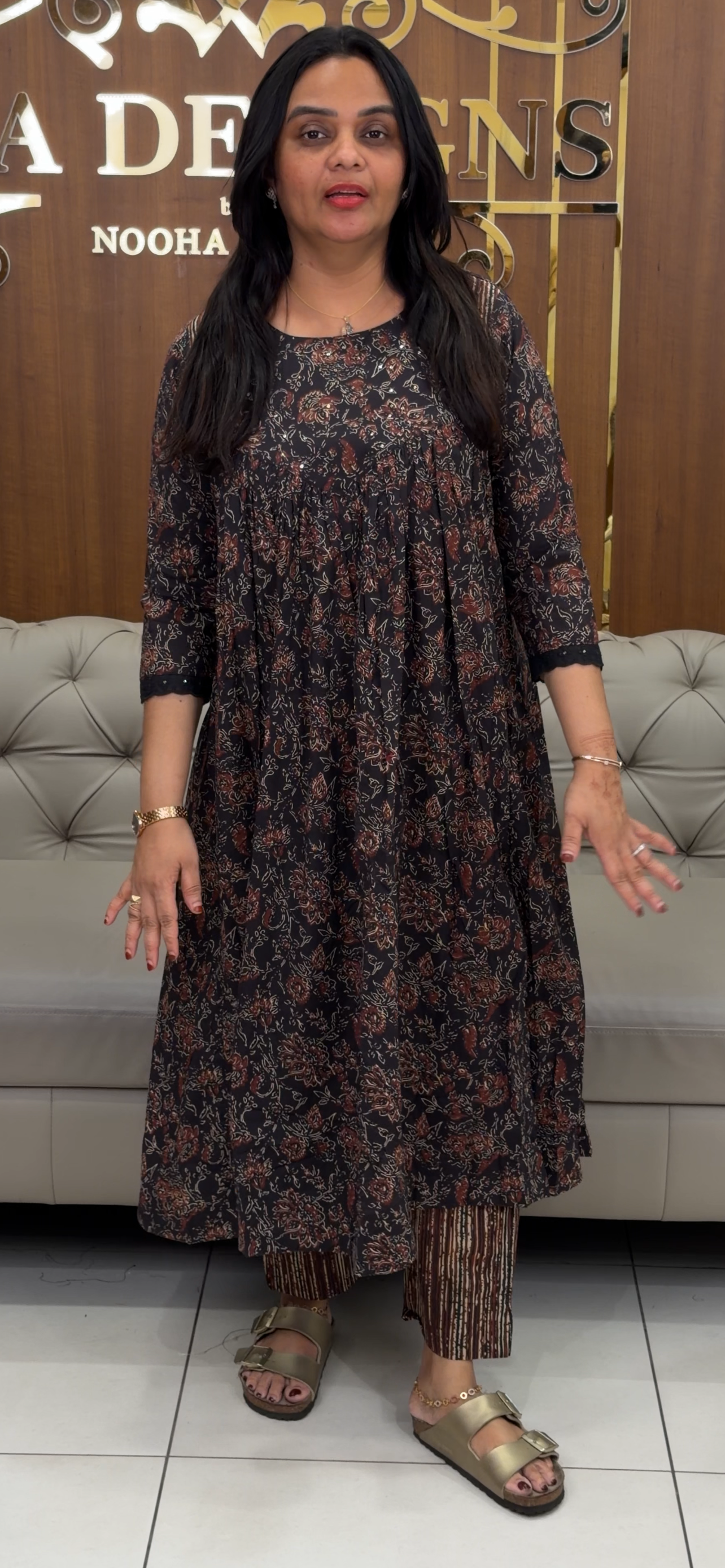 COTTON AJRAKH ALINE TOP AND BOTTOM - IHA 31971