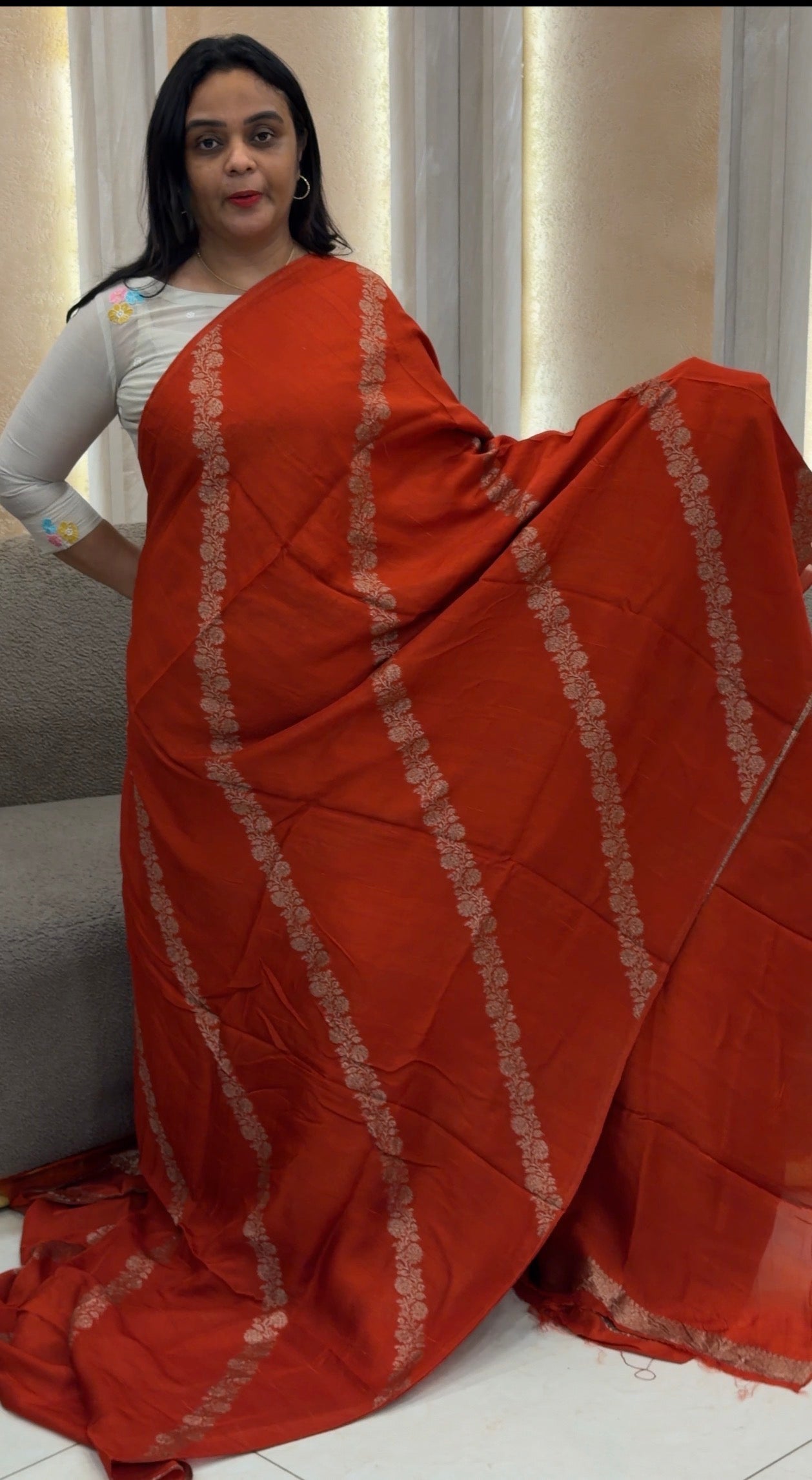 SEMI BANARASI SAREES - IHA 32946