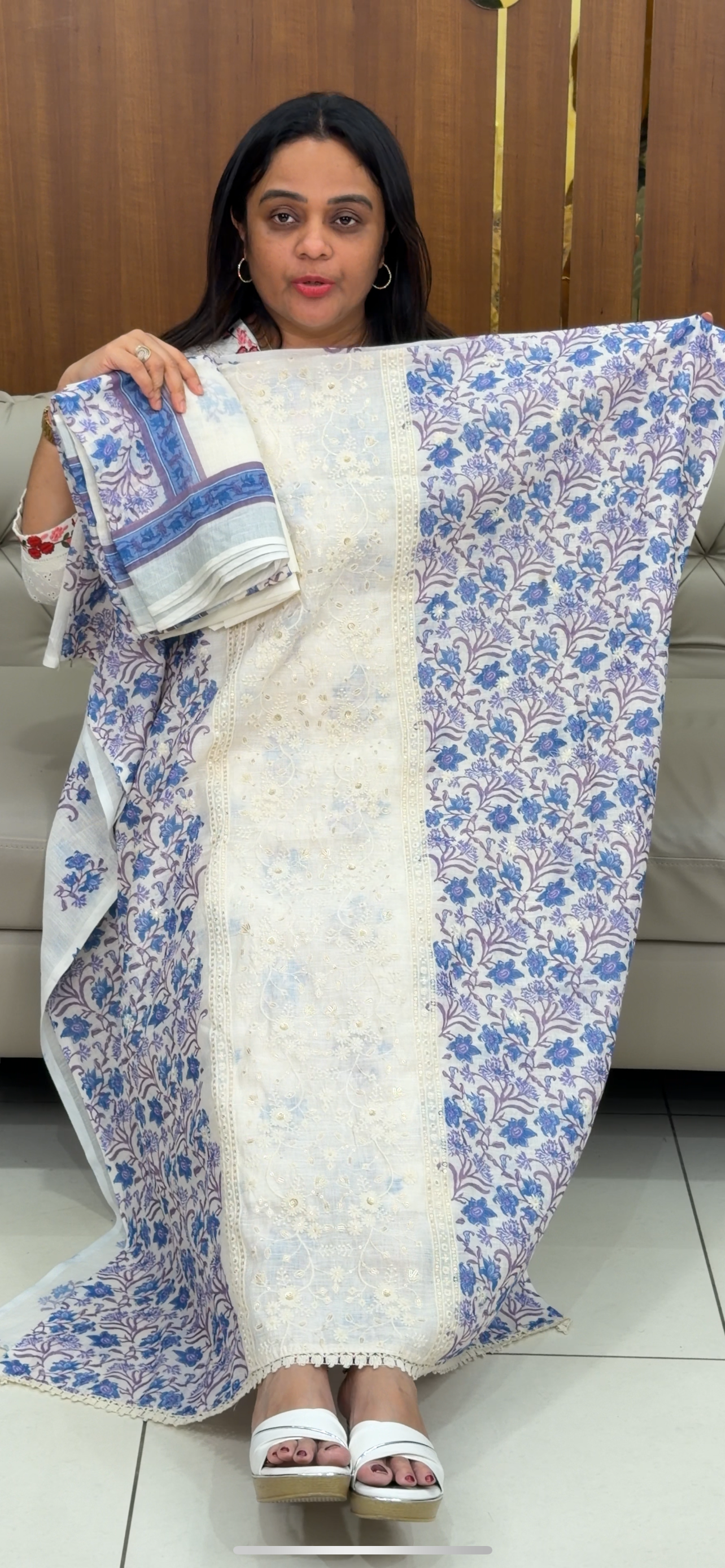 COTTON LINEN UNSTITCHED SALWAR SUITS - IHA 29365