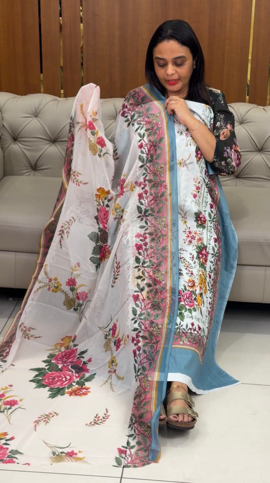 COTTON PRINTED UNSTITCHED SALWAR SUITS - IHA 32782