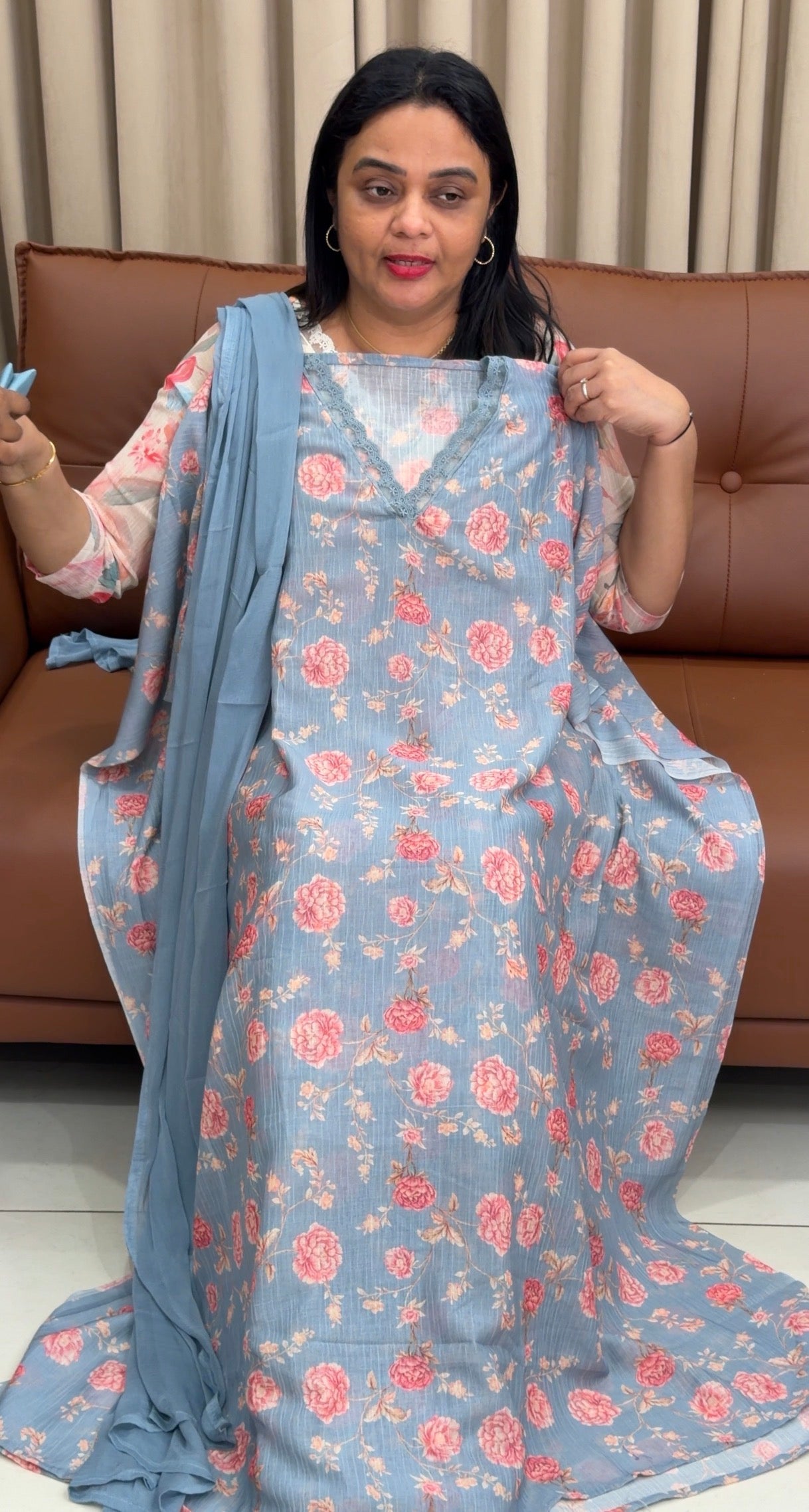 MUL CRUSHED UNSTITCHED SALWAR SUITS - IHA 34217