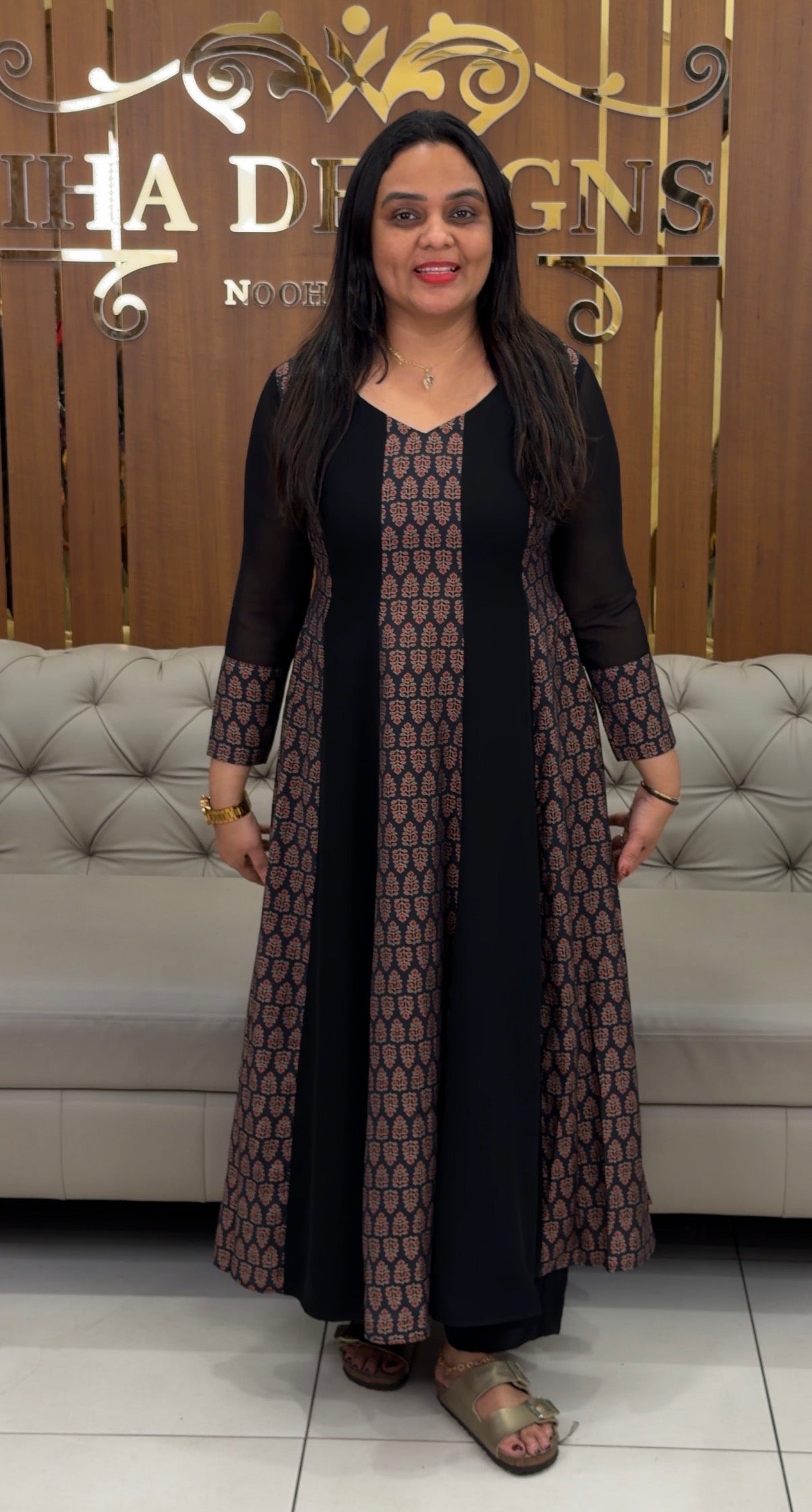 IHA'S IN-HOUSE PRINTED ANARKALKI TOPS - IHA 32930