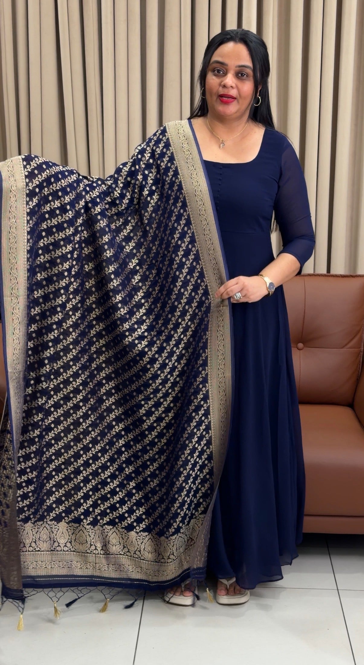 IHA'S IN-HOUSE GEORGETTE GOWN AND DUPATTA - IHA 34669