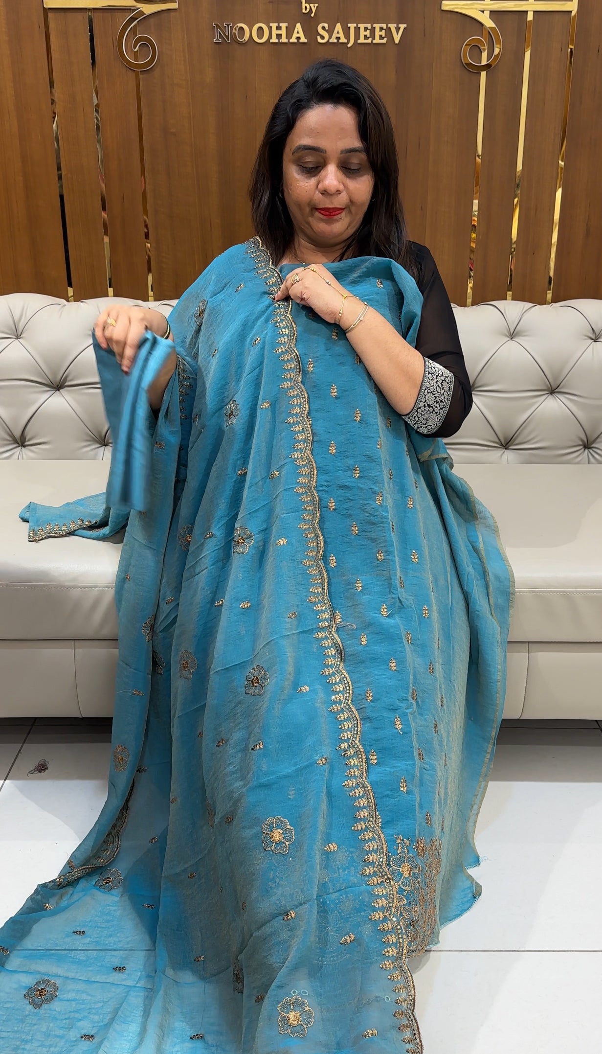 CRUSHED TISSUE UNSTITCHED SALWAR SUITS - IHA 26012