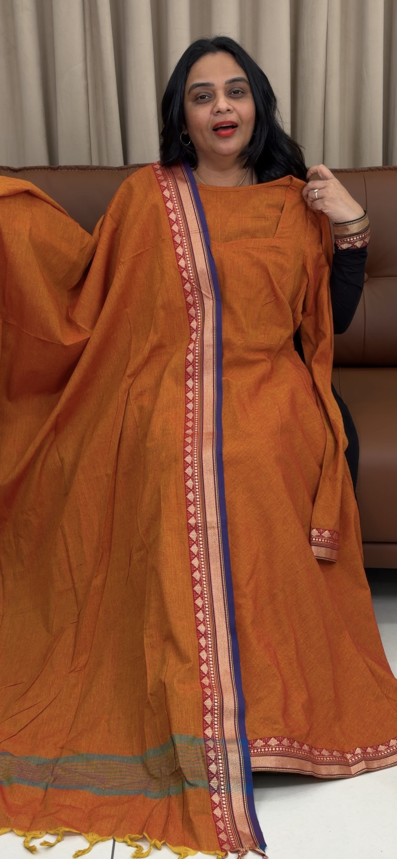 IHA'S IN-HOUSE HANDLOOM COTTON TOP AND DUPATTA - IHA 33332
