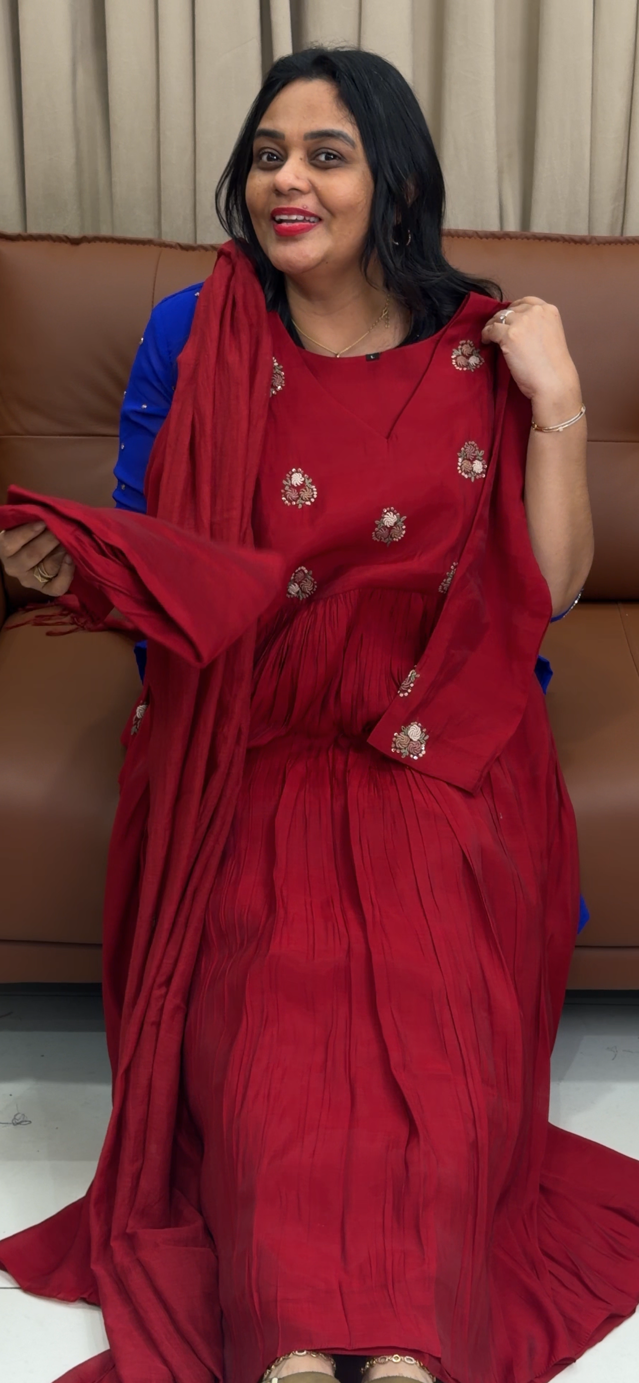 MUL CHANDERI TOP, BOTTOM AND DUPATTA - IHA 33801